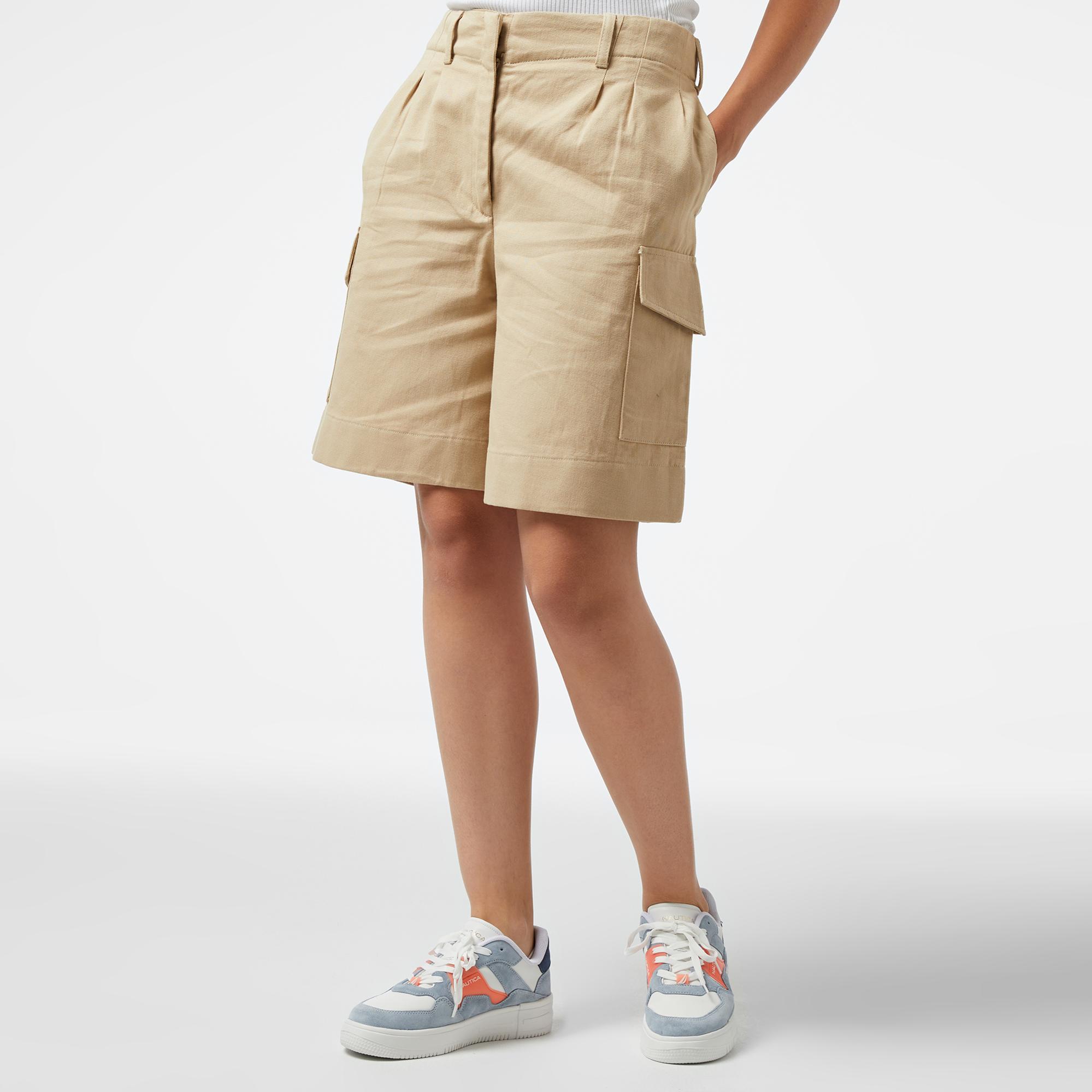 Nautica Kadın Bej Relaxed Fit Şort
