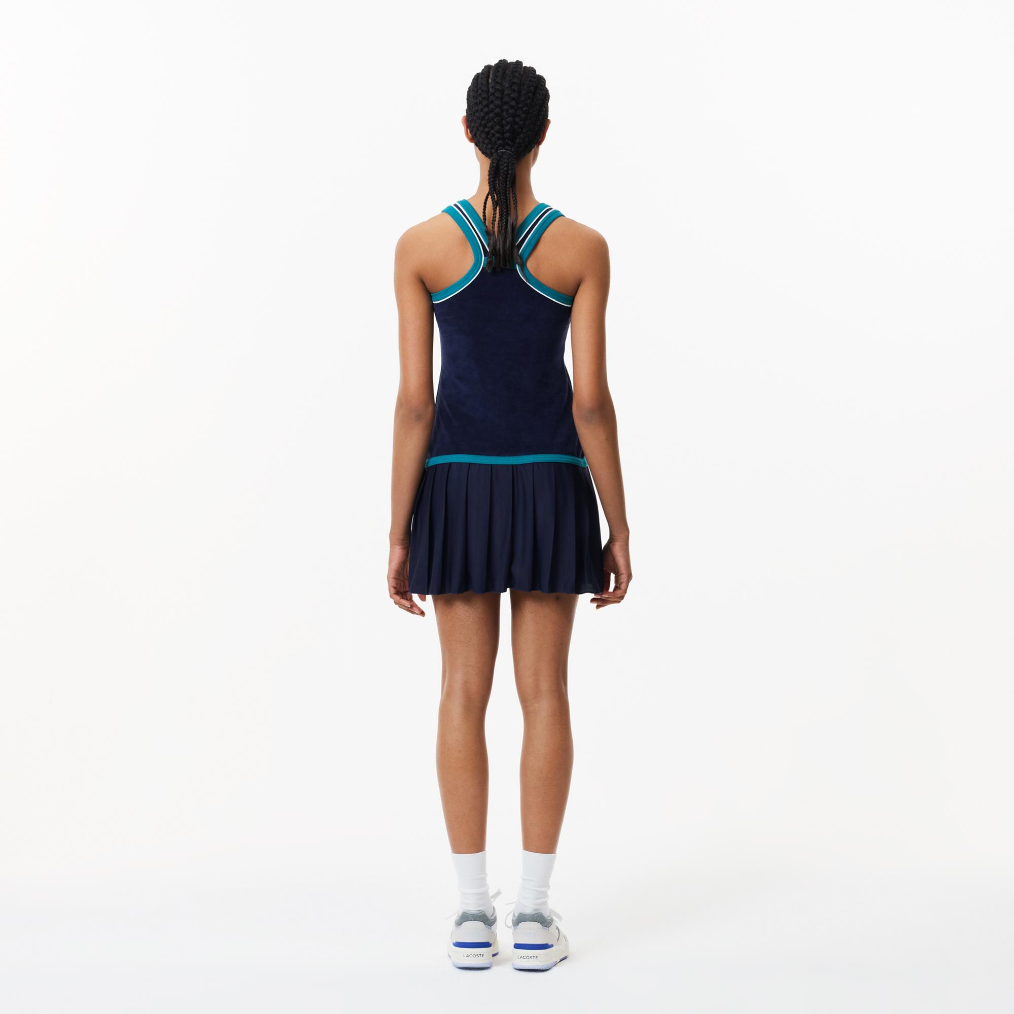 Kadın Flare Fit Askılı Lacivert Elbise