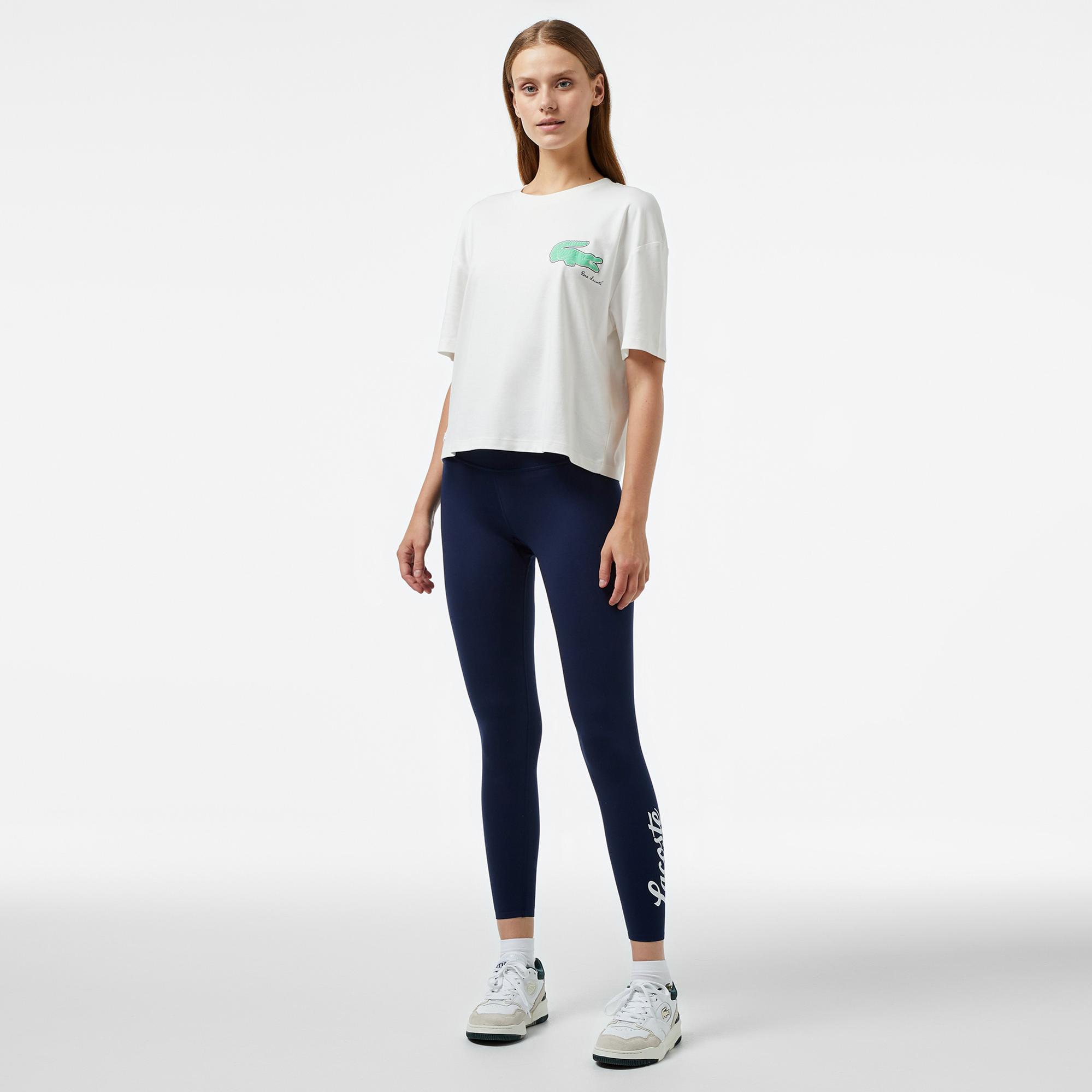 Kadın Slim Fit Baskılı Lacivert Tayt