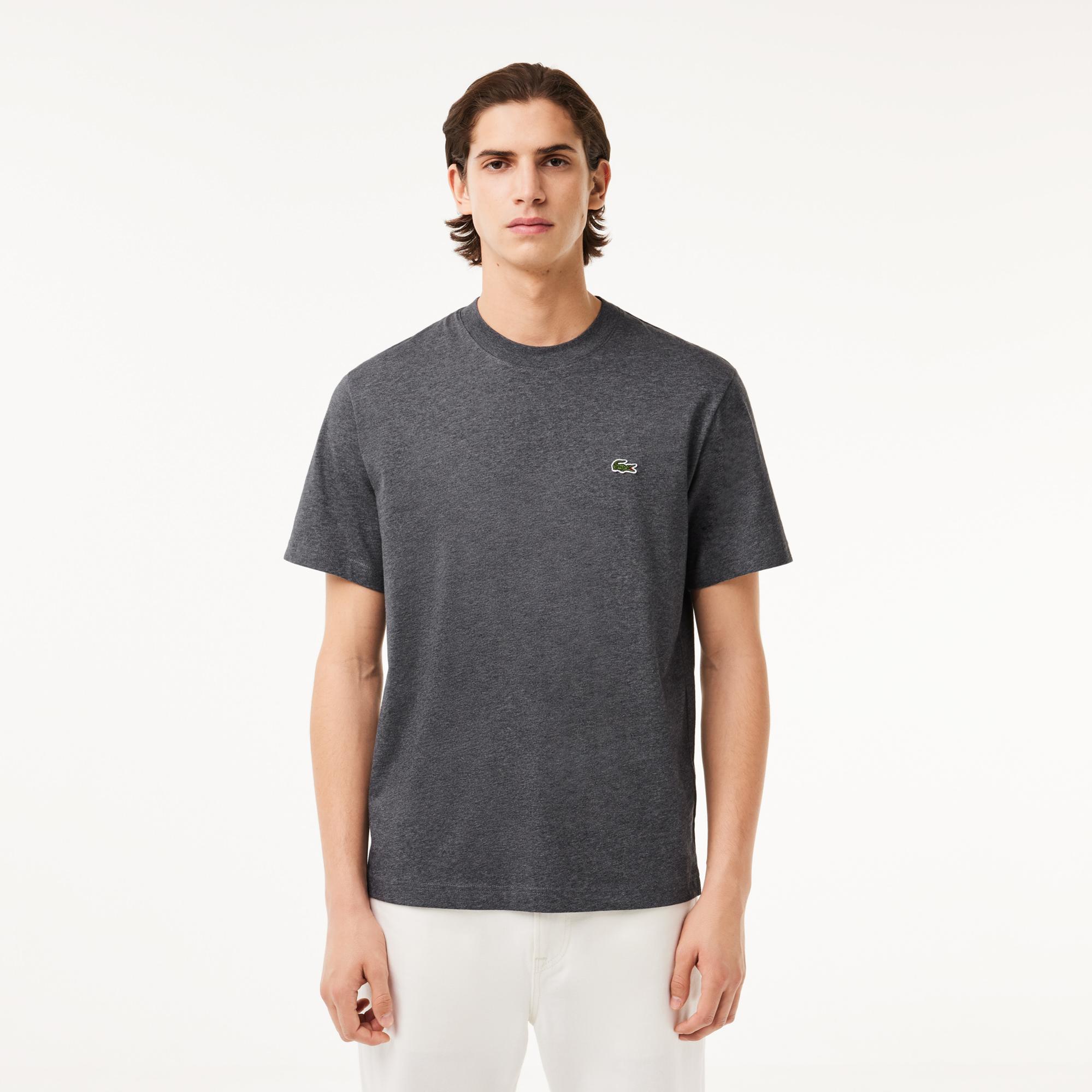 Erkek Classic Fit Bisiklet Yaka Gri T-Shirt