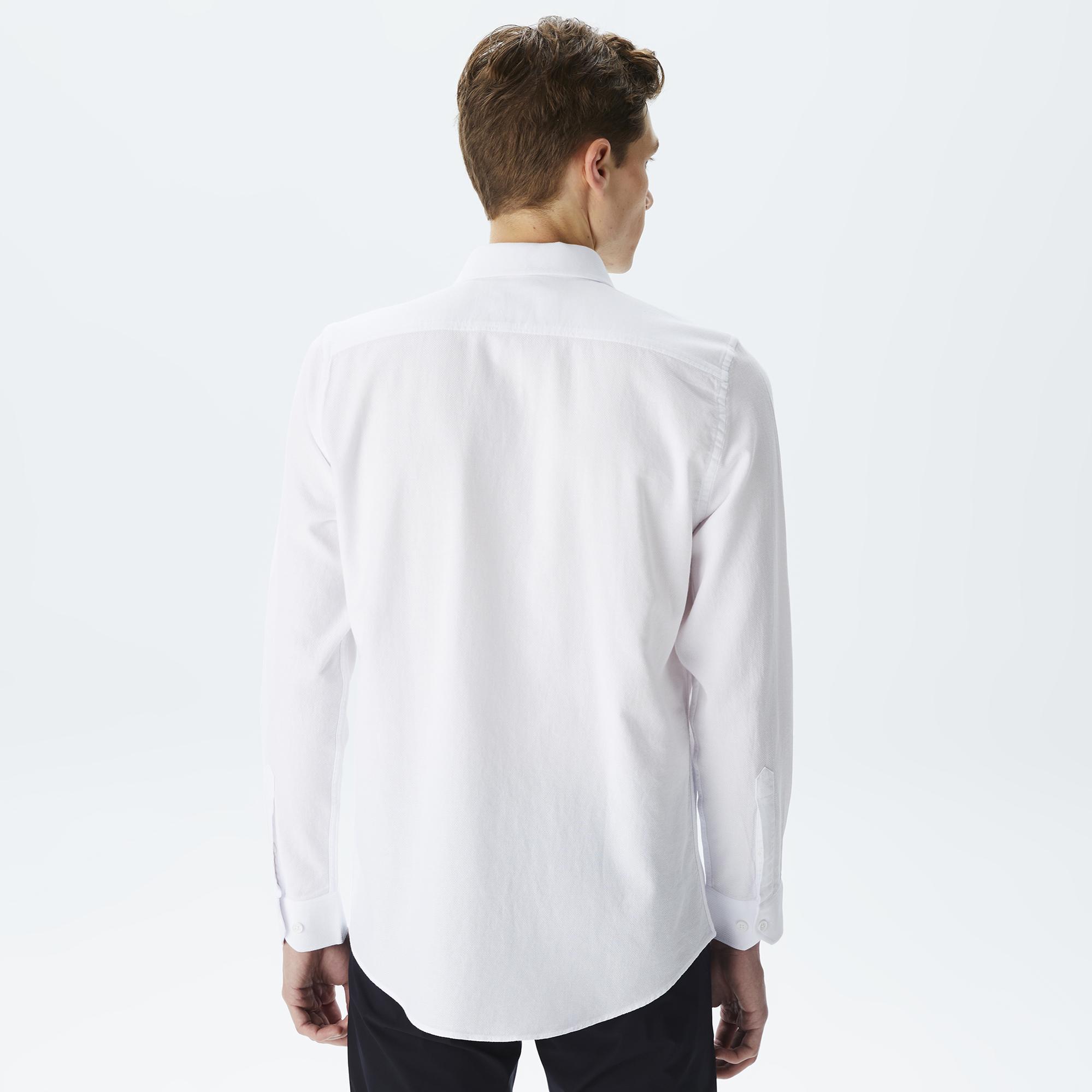 Erkek Slim Fit Beyaz Gömlek