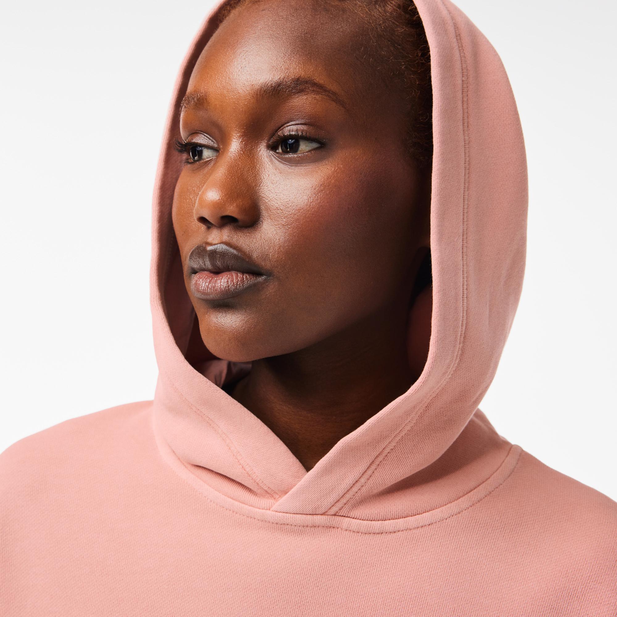 Kadın Oversize Fit Kapüşonlu Pembe Sweatshirt