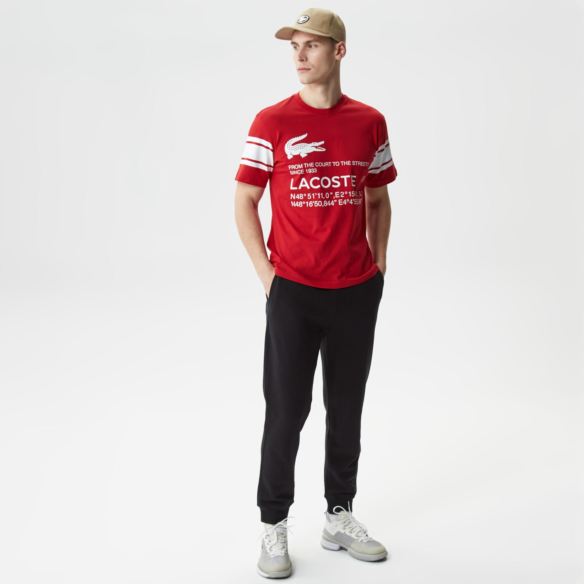 Active Erkek Relaxed Fit Bisiklet Yaka Baskılı Kırmızı T-Shirt