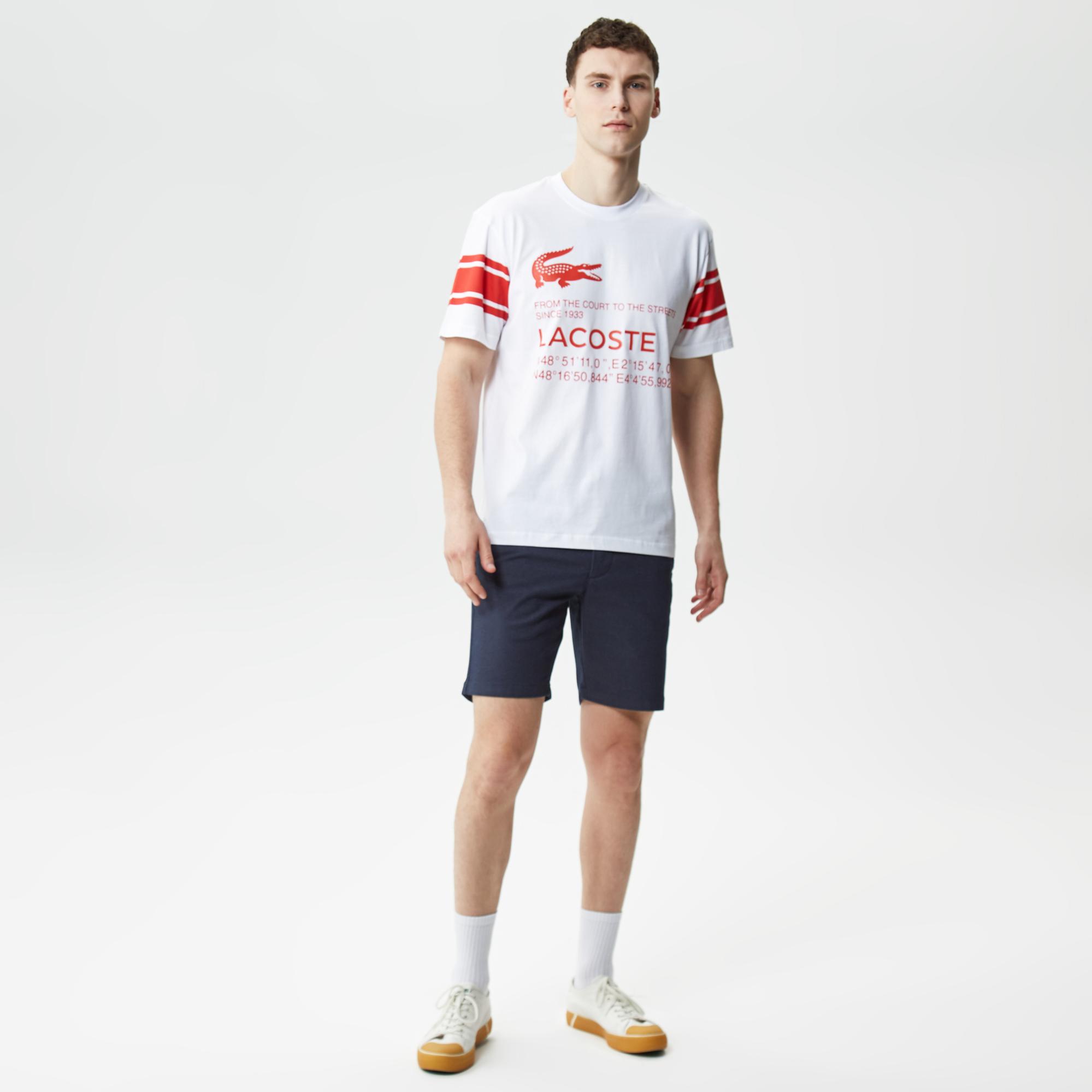 Active Erkek Relaxed Fit Bisiklet Yaka Baskılı Beyaz T-Shirt