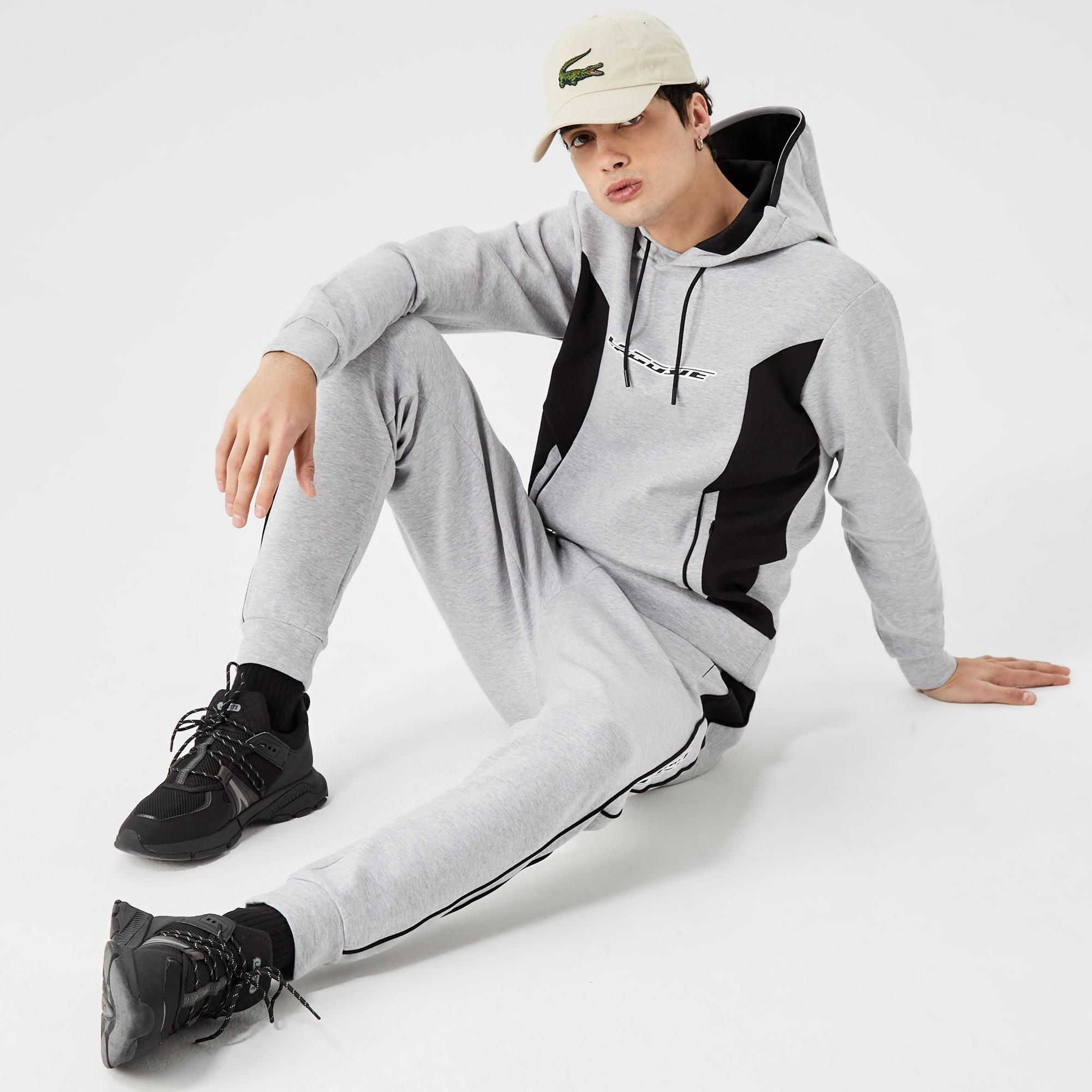 Erkek Slim Fit Baskılı Gri Eşofman Altı