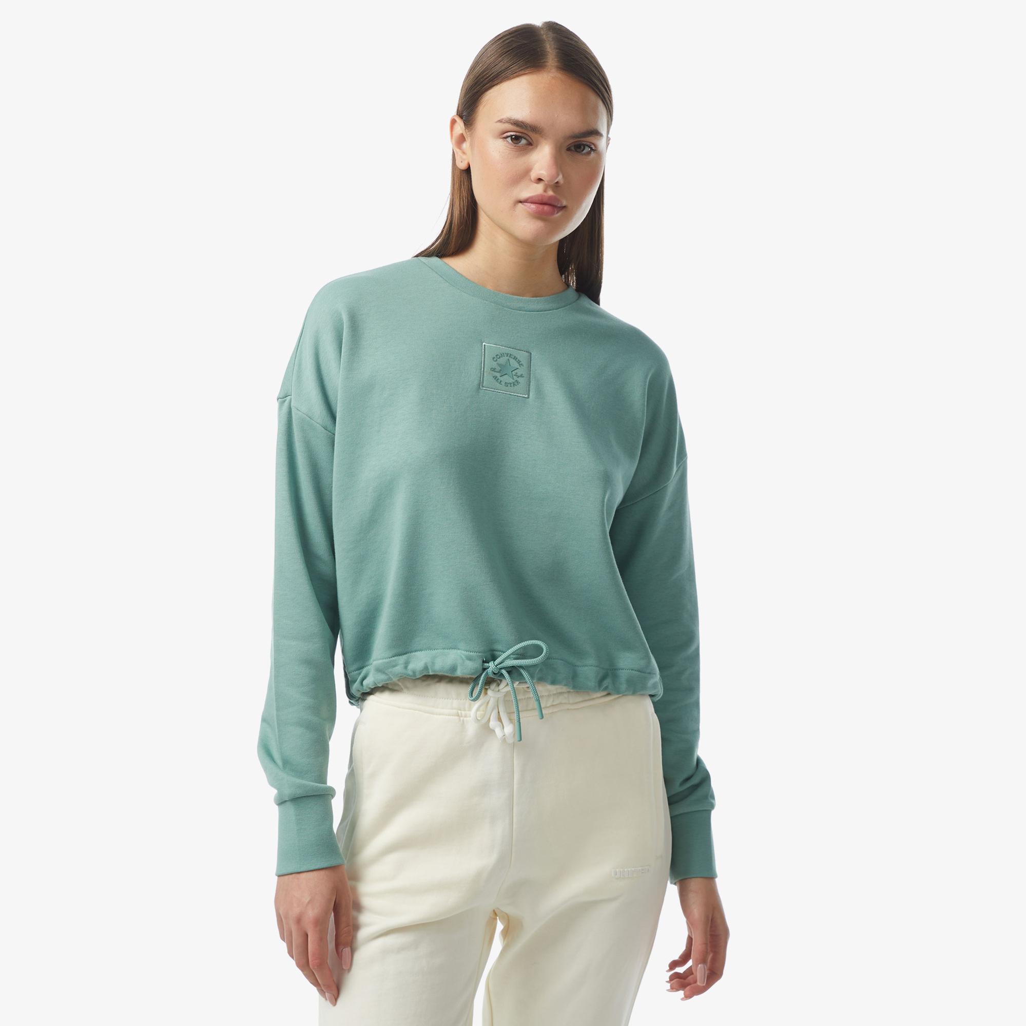 Converse Chuck Taylor Embro Crew Kadın Yeşil Sweatshirt