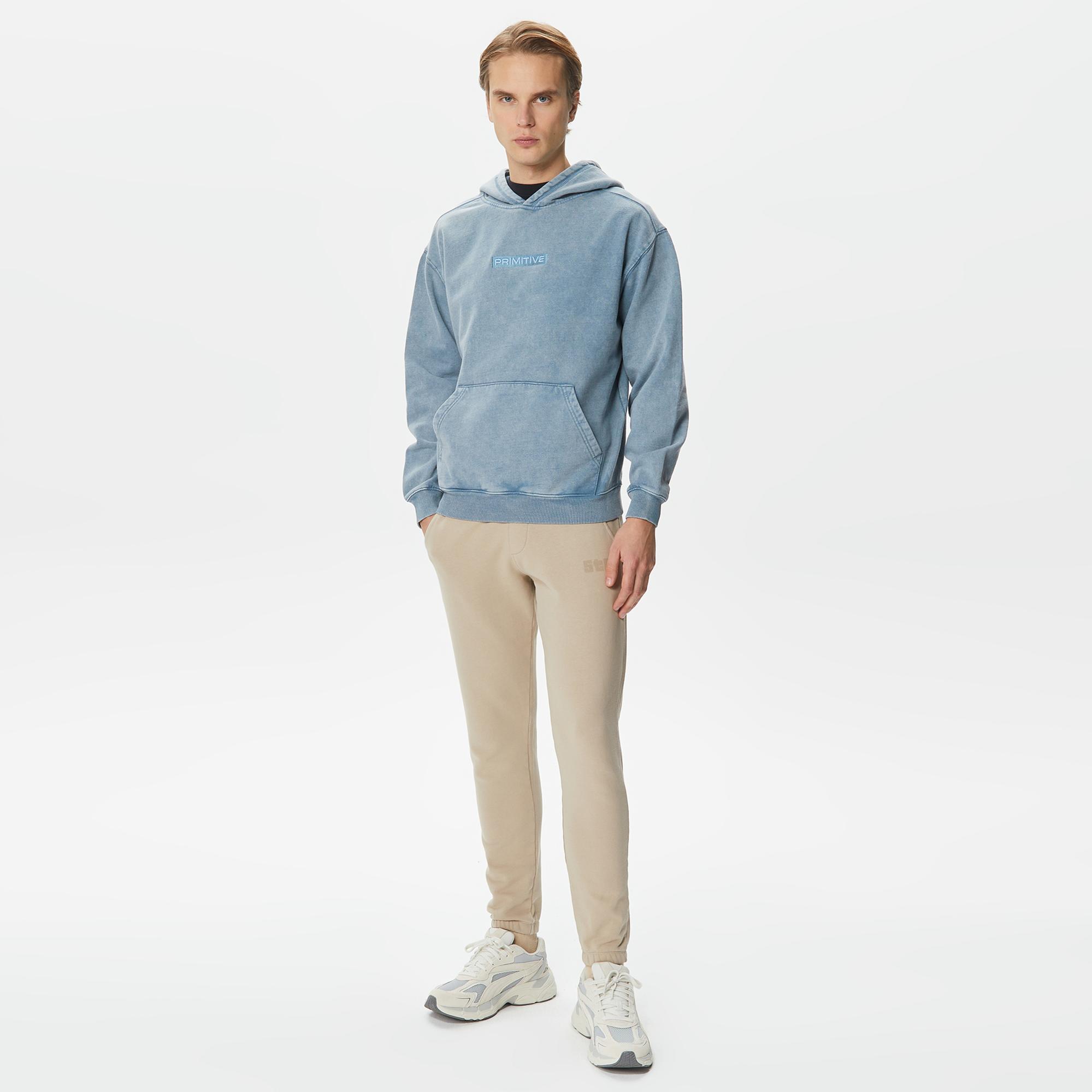 Primitive Euro Vintage Erkek Mavi Hoodie