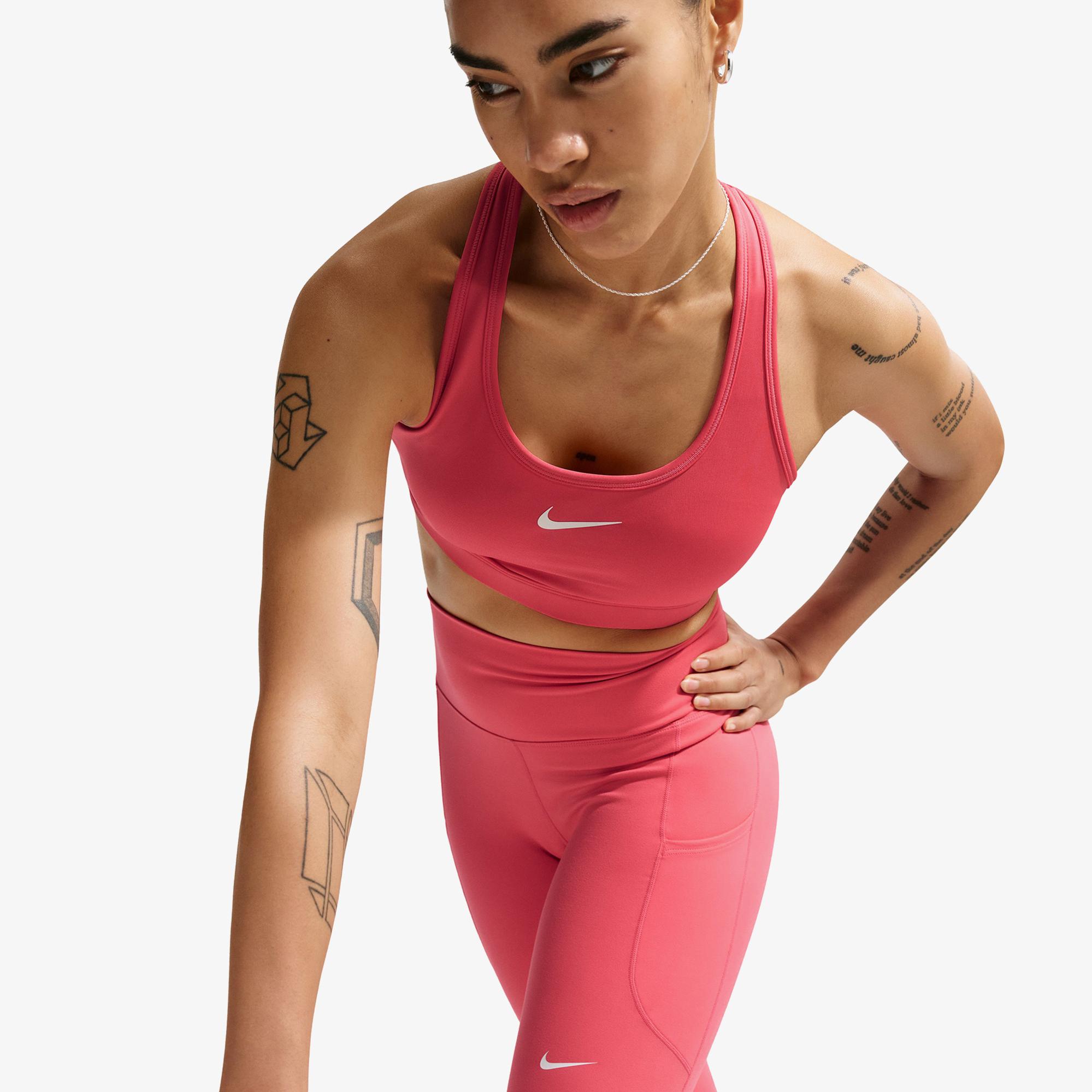 Nike Swoosh Medium Support Kadın Pembe Bra