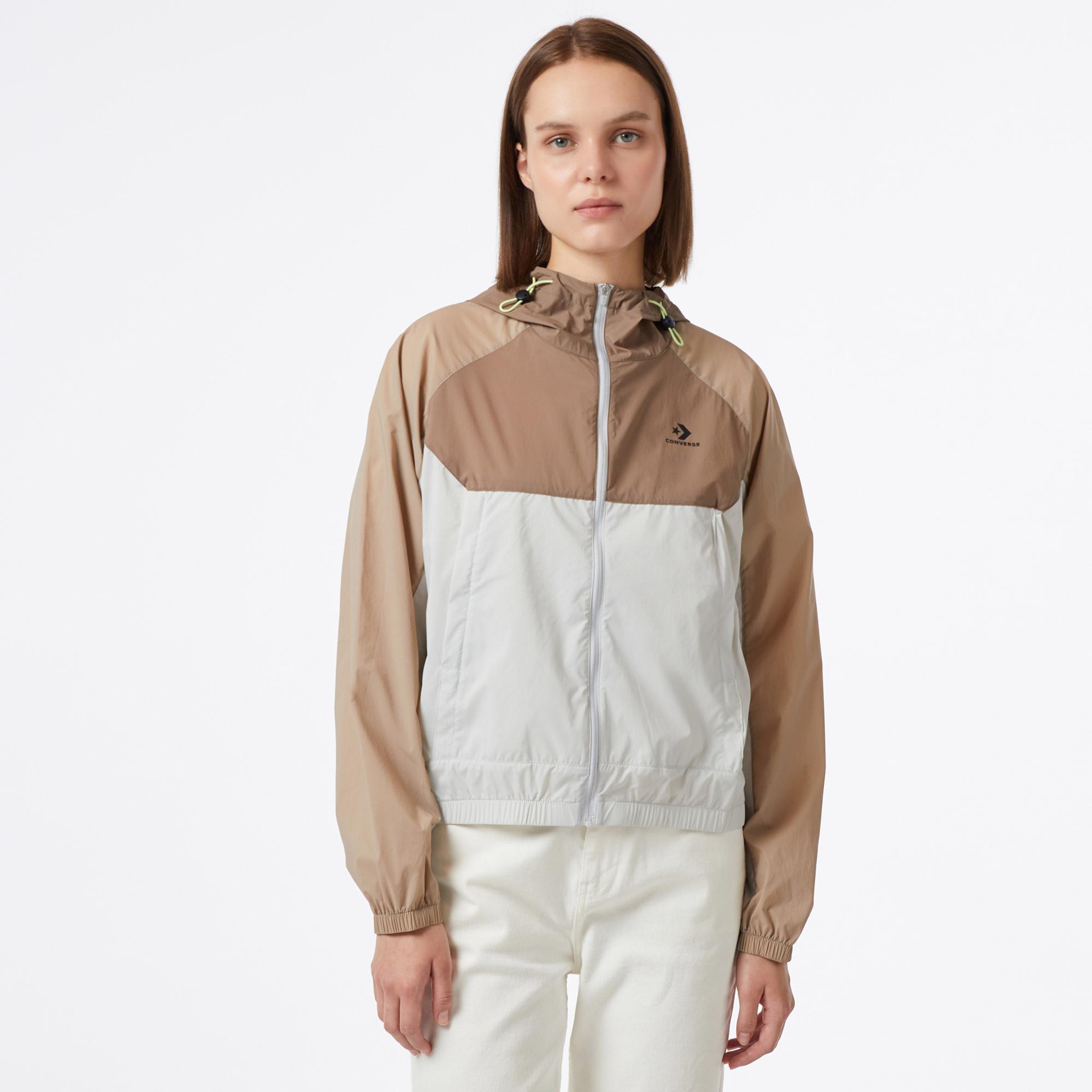 Converse Kadın Renk Bloklu Kahverengi Rüzgarlık