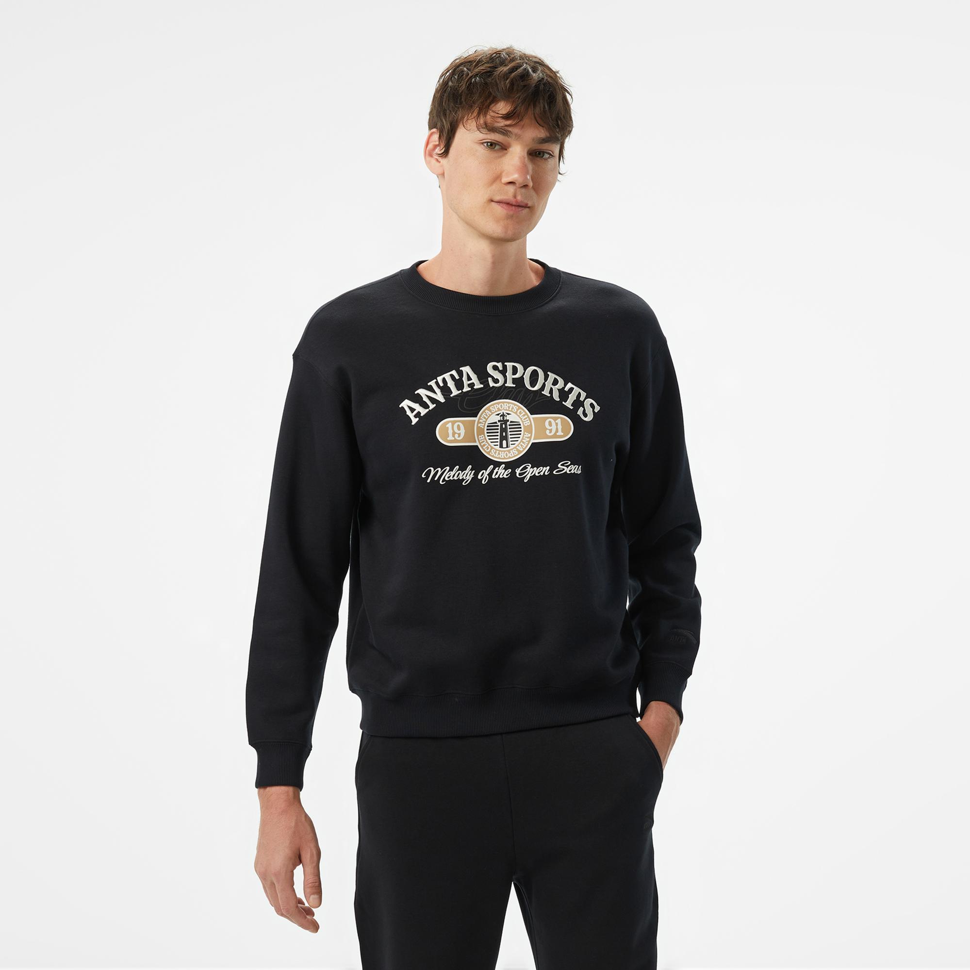 Anta Iconic Erkek Siyah Sweatshirt