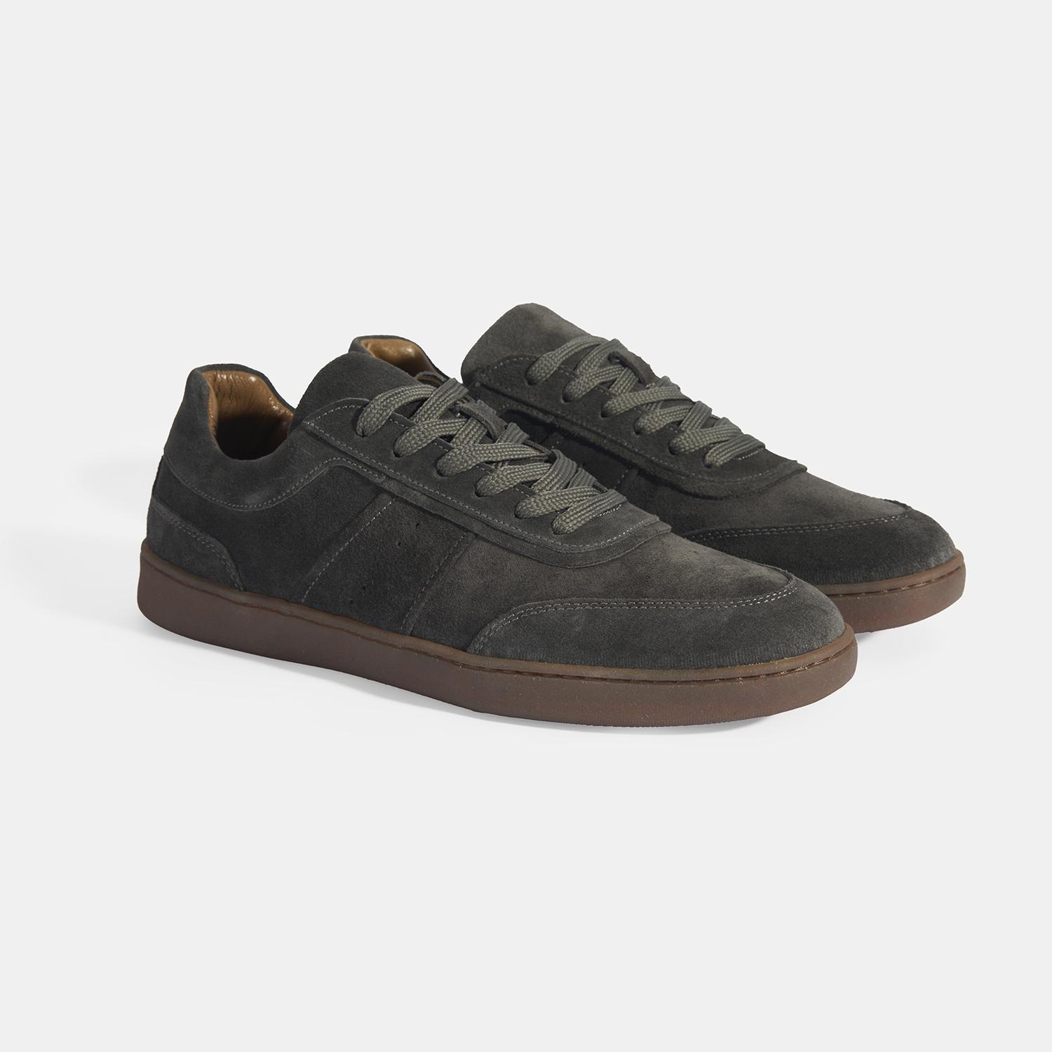 Erkek Gri Bağcıklı Süet Günlük Ayakkabı