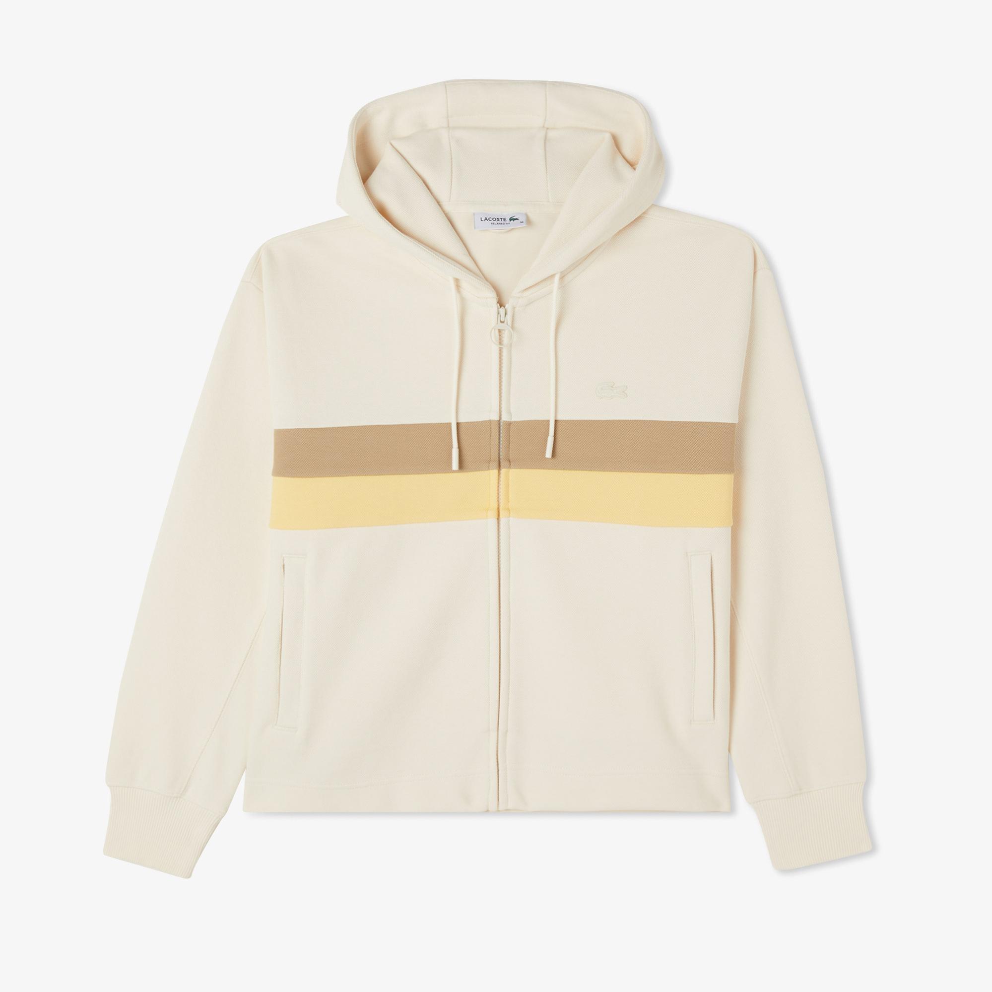 Lacoste Kadın Relaxed Fit Kapüşonlu Krem Sweatshirt