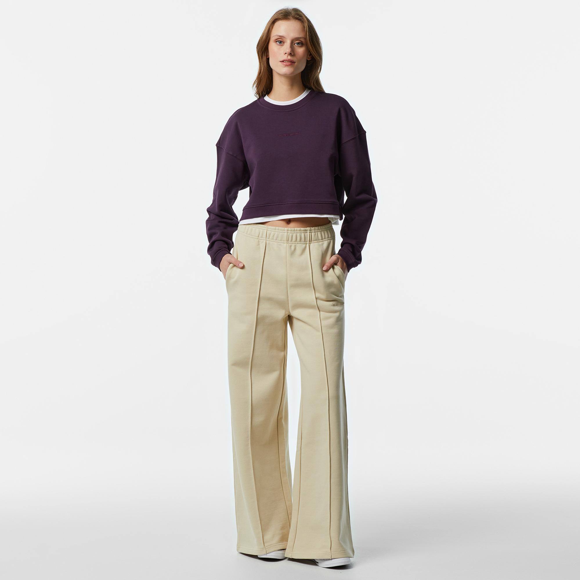 Les Benjamins 303 Kadın Mor Sweatshirt