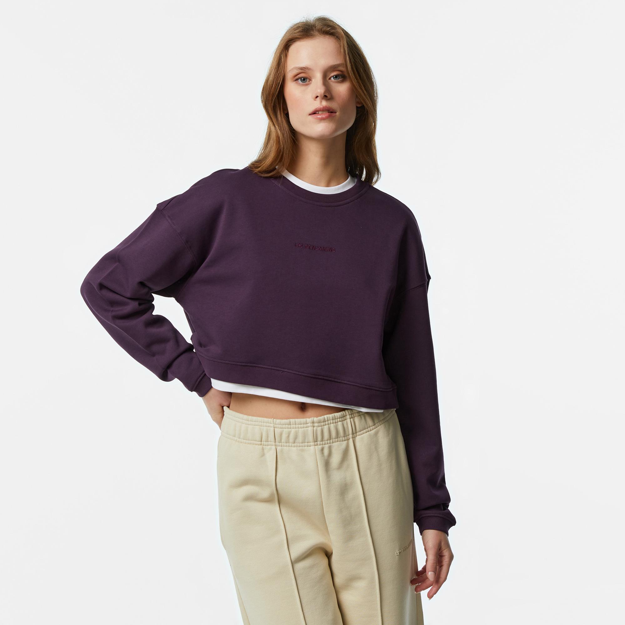 Les Benjamins 303 Kadın Mor Sweatshirt