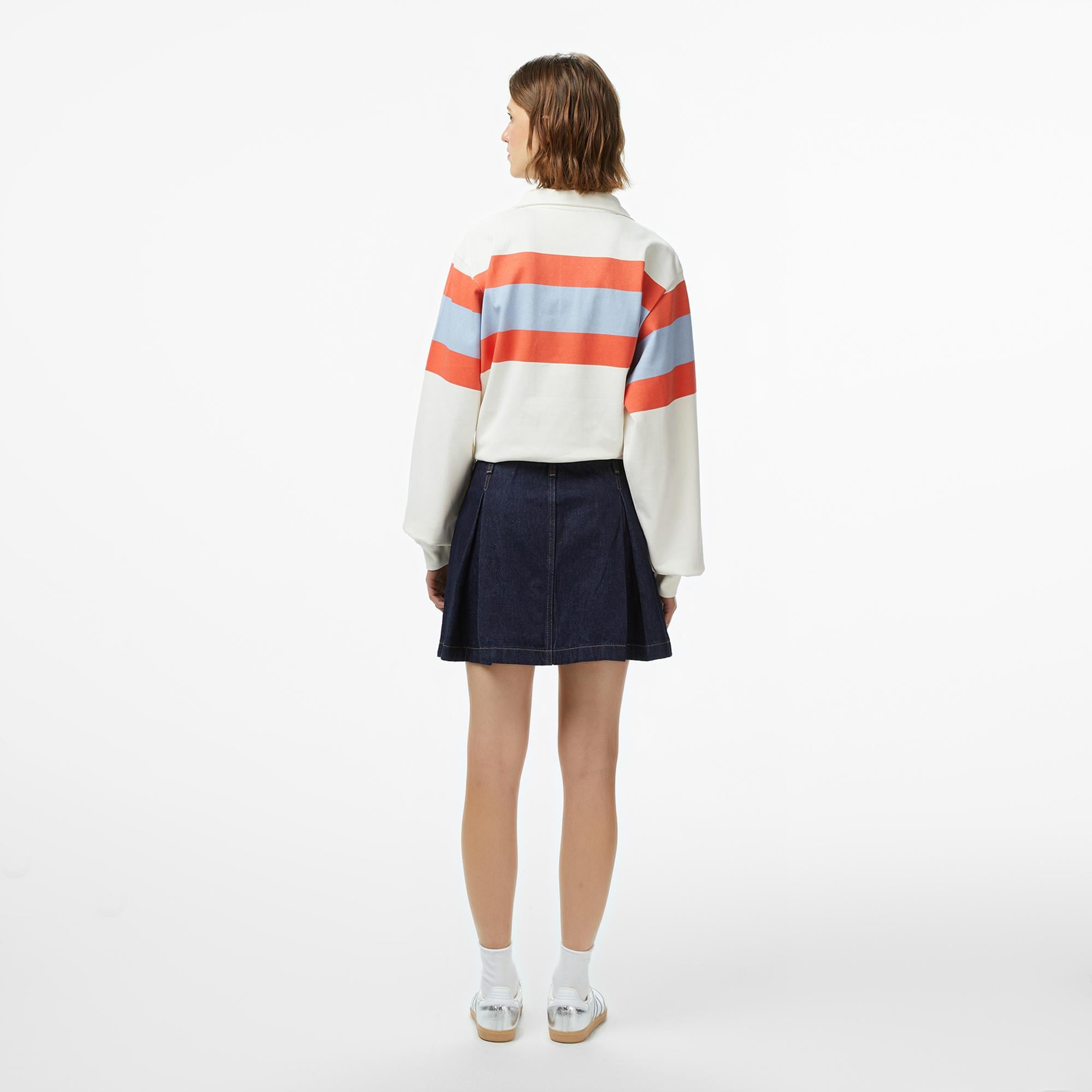 Calvin Klein Pleated Denim Classic Kadın Lacivert Etek