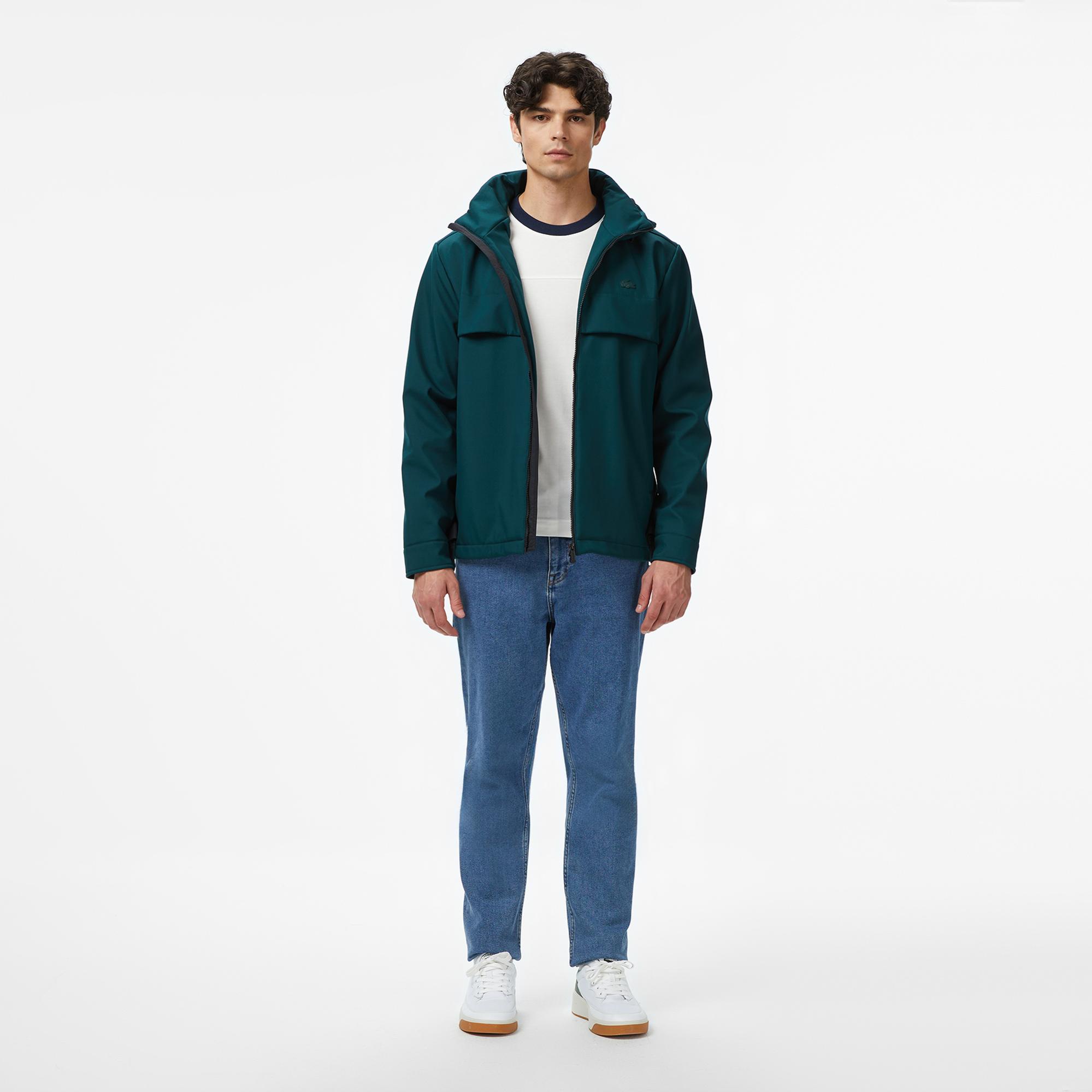 Lacoste Erkek Kapüşonlu Koyu Yeşil Yağmurluk