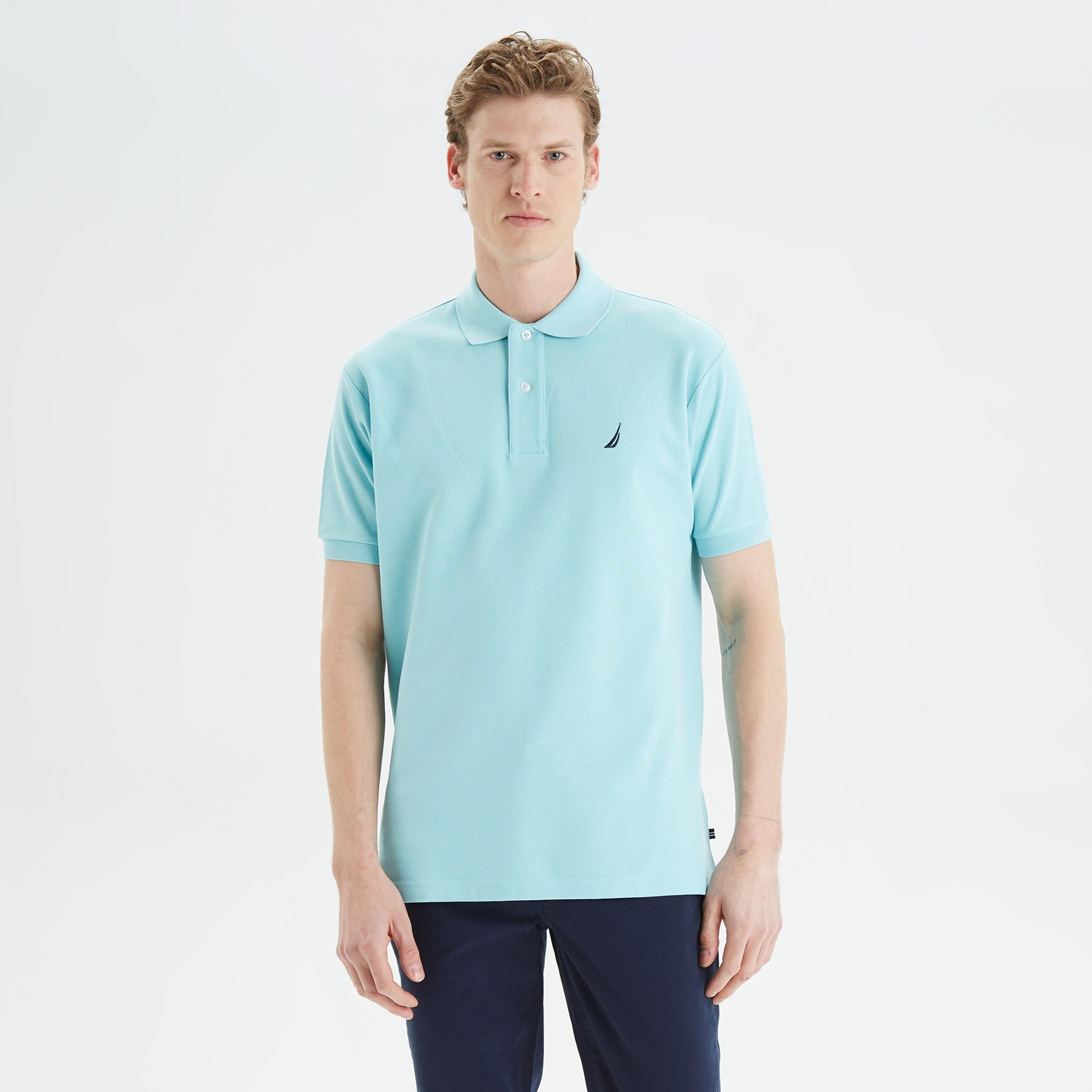 Nautica Erkek Classic Fit Mavi Kısa Kollu Polo Yaka T-Shirt