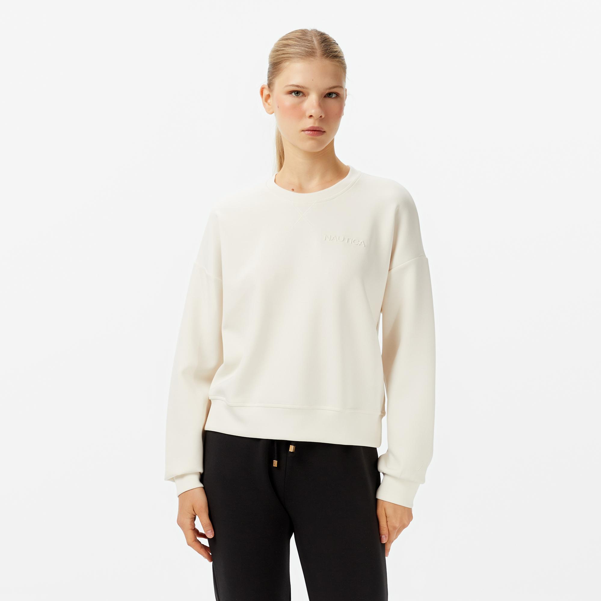 Nautica Kadın Beyaz Regular Fit Sweatshirt