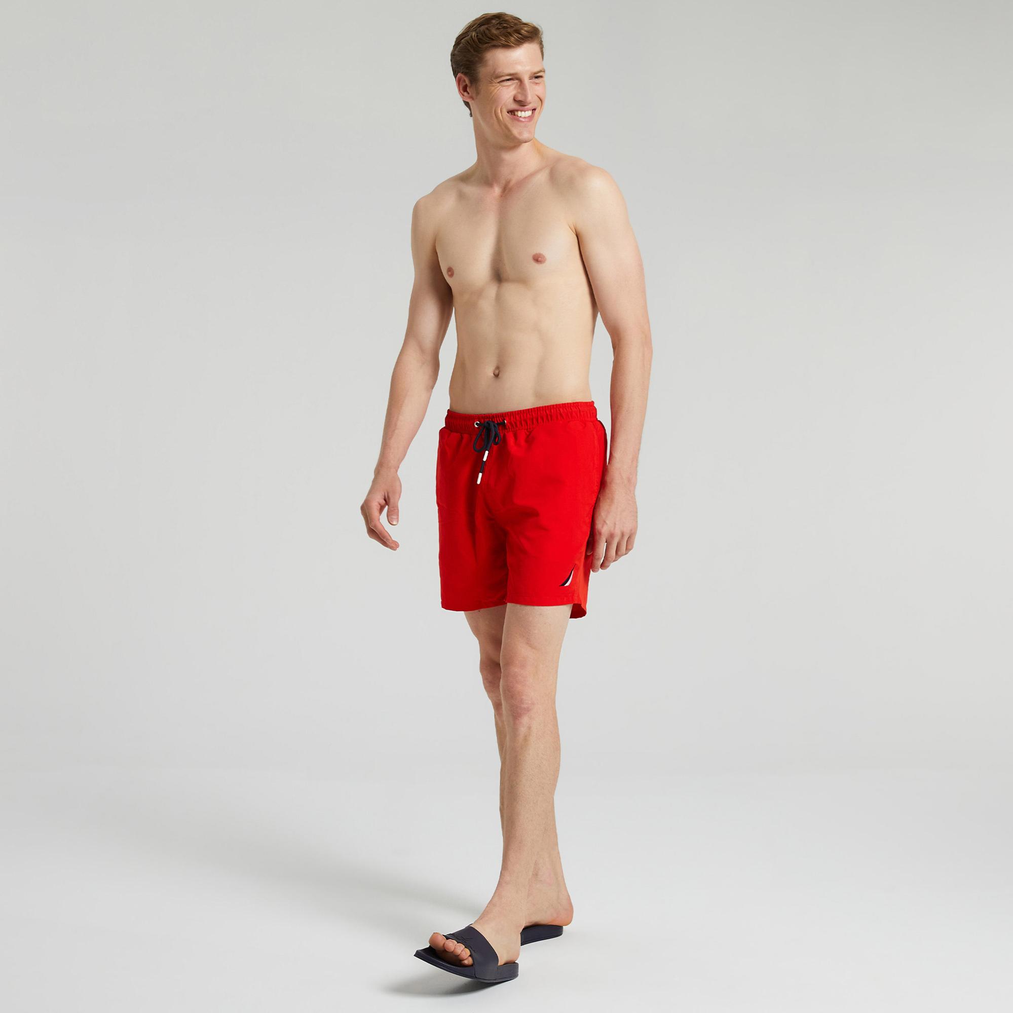 Nautica Erkek Kırmızı Standart Fit Deniz Şortu