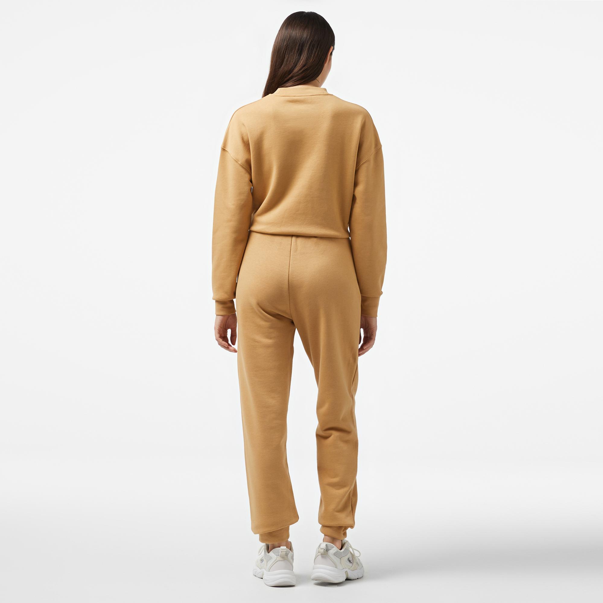 Calvin Klein Nano Logo Relaxed Kadın Kahverengi Eşofman Altı