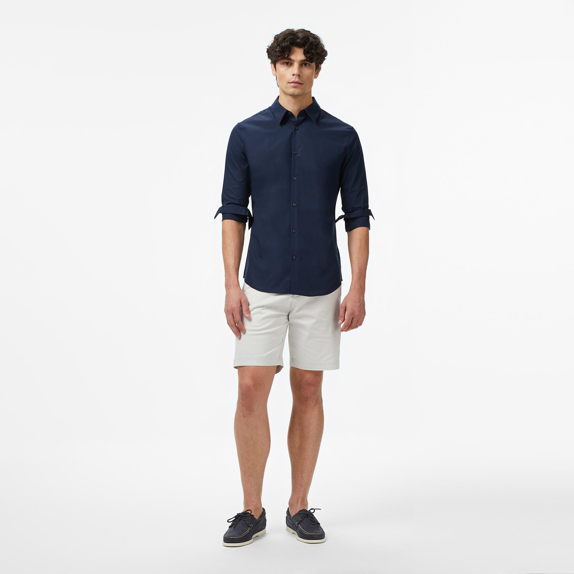 Calvin Klein Solid Stretch Slim Erkek Lacivert Gömlek