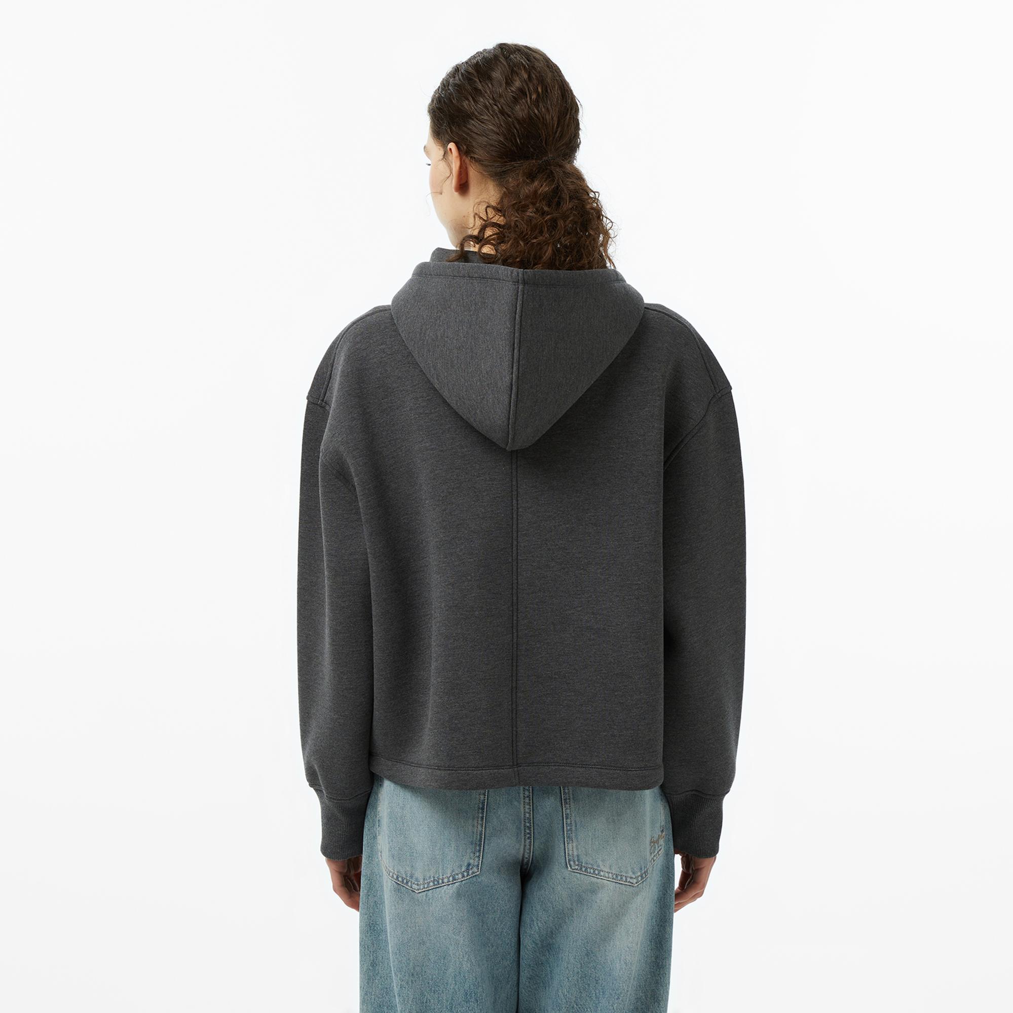 Tommy Hilfiger Script İnterlock Kadın Gri Hoodie