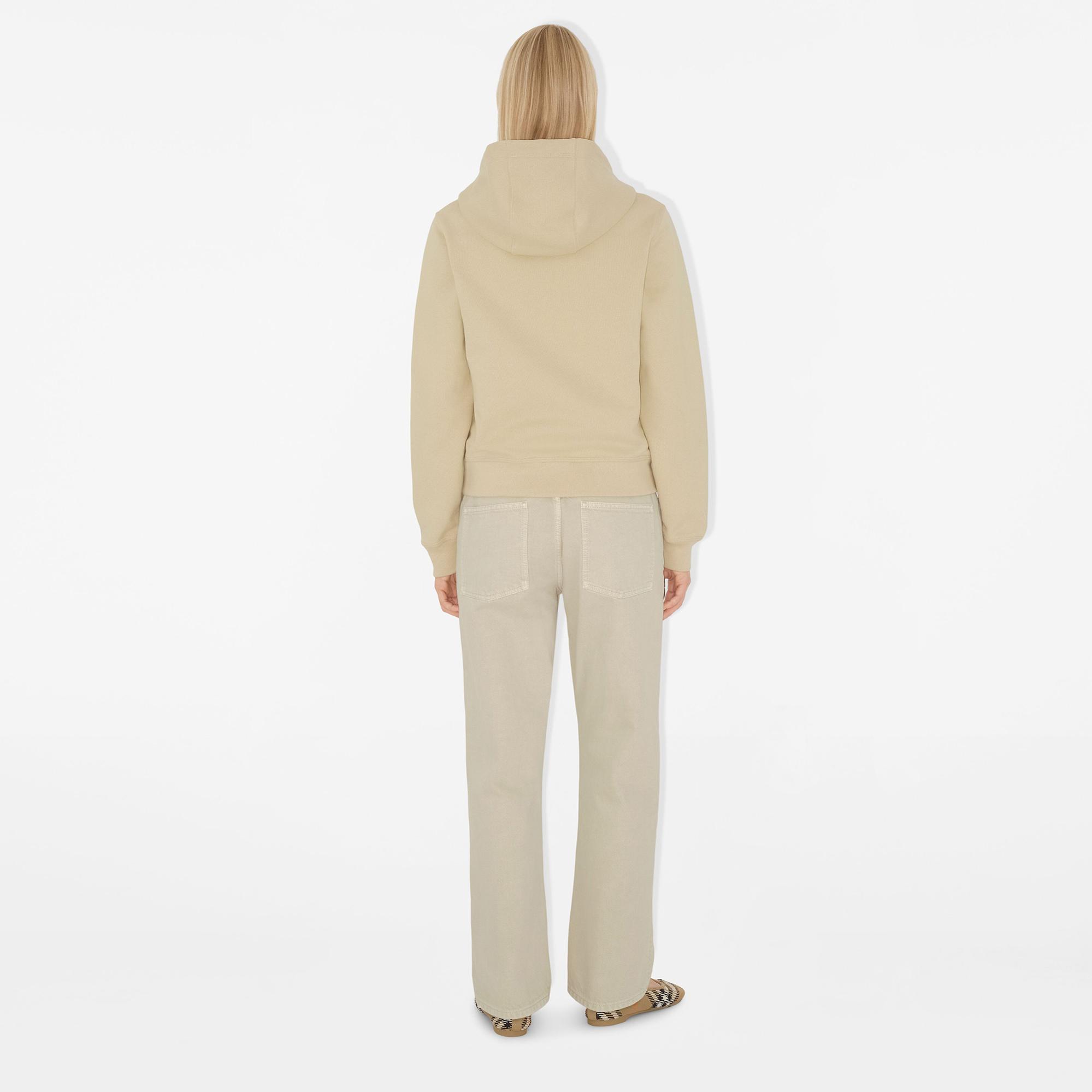 Burberry For Label Cotton Zip Kadın Krem Hoodie