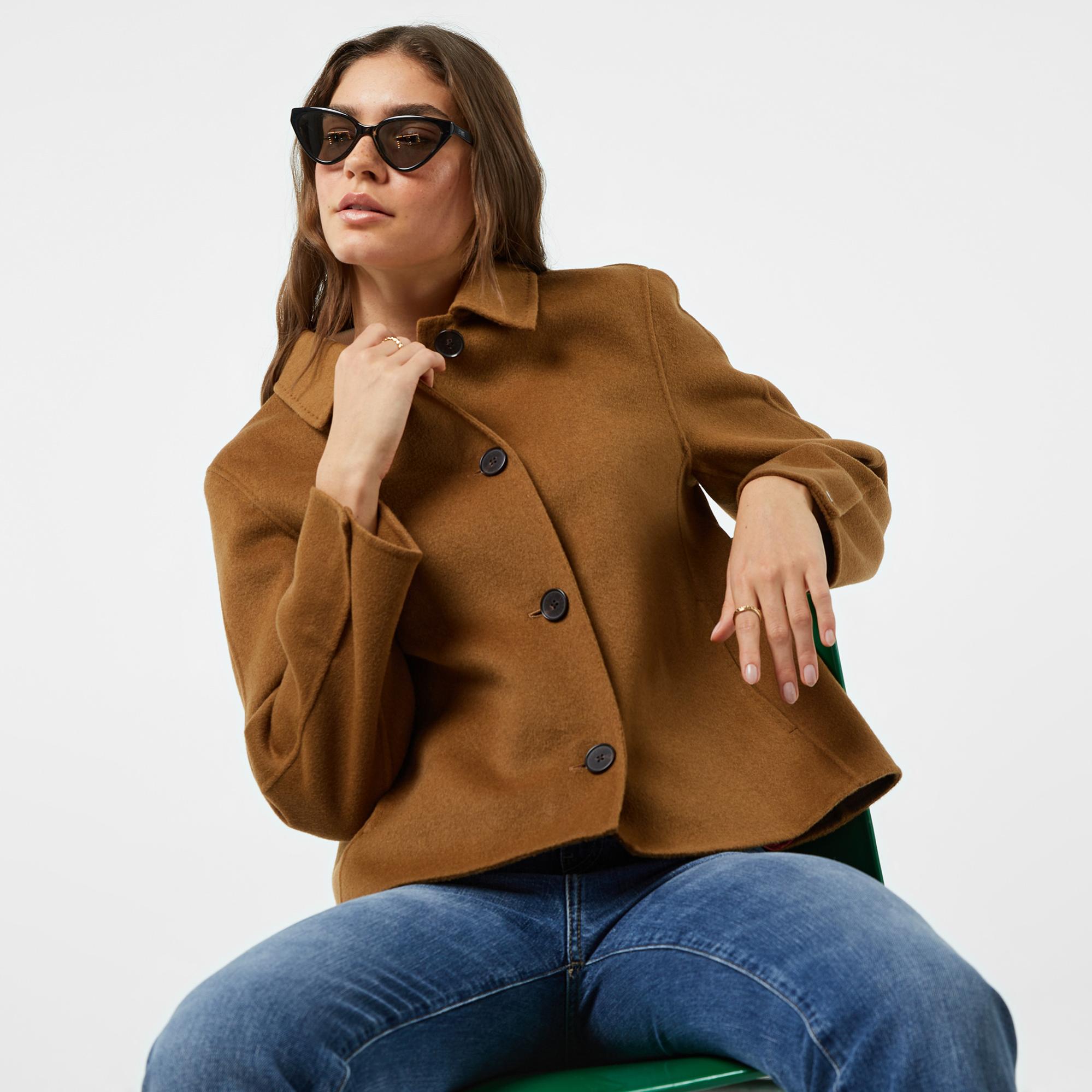 Tommy Hilfiger Wool Blend Short Kadın Kahverengi Trençkot