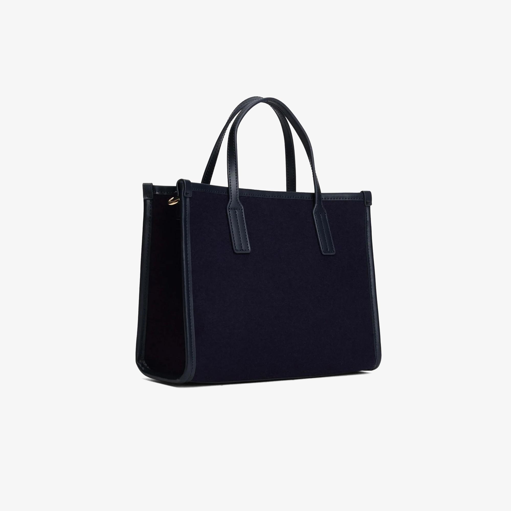Tommy Hilfiger City Small Tote Melton Kadın Mavi El Çantası