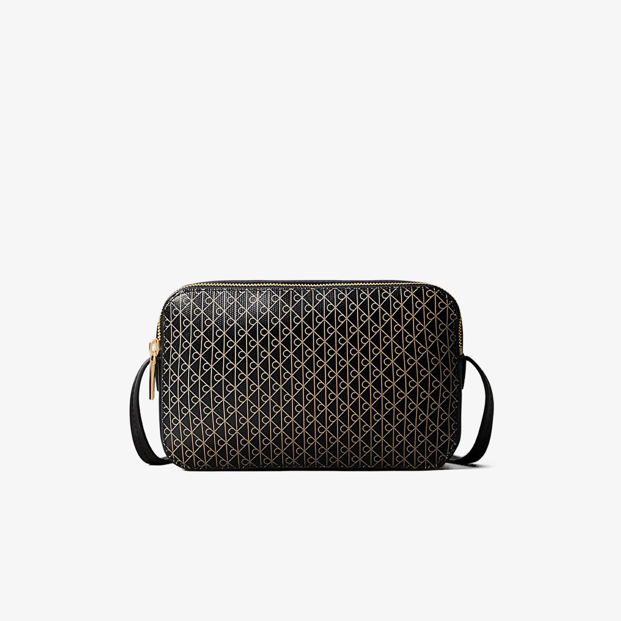 Calvin Klein Emblem Elongated Camera Kadın Siyah Çapraz Çanta