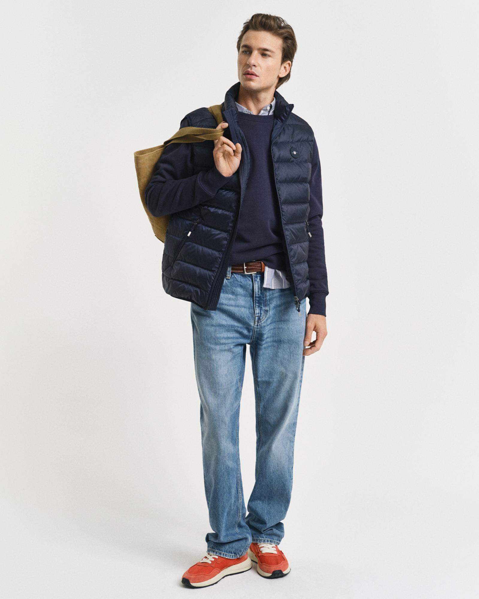 Gant Erkek Lacivert Regular Fit Bisiklet Yaka Sweatshirt