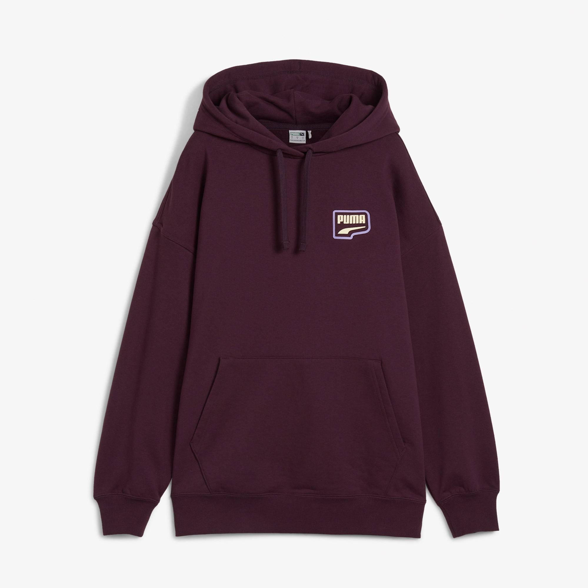 Puma Downtown Oversized Hoodie Kadın Mor Hoodie