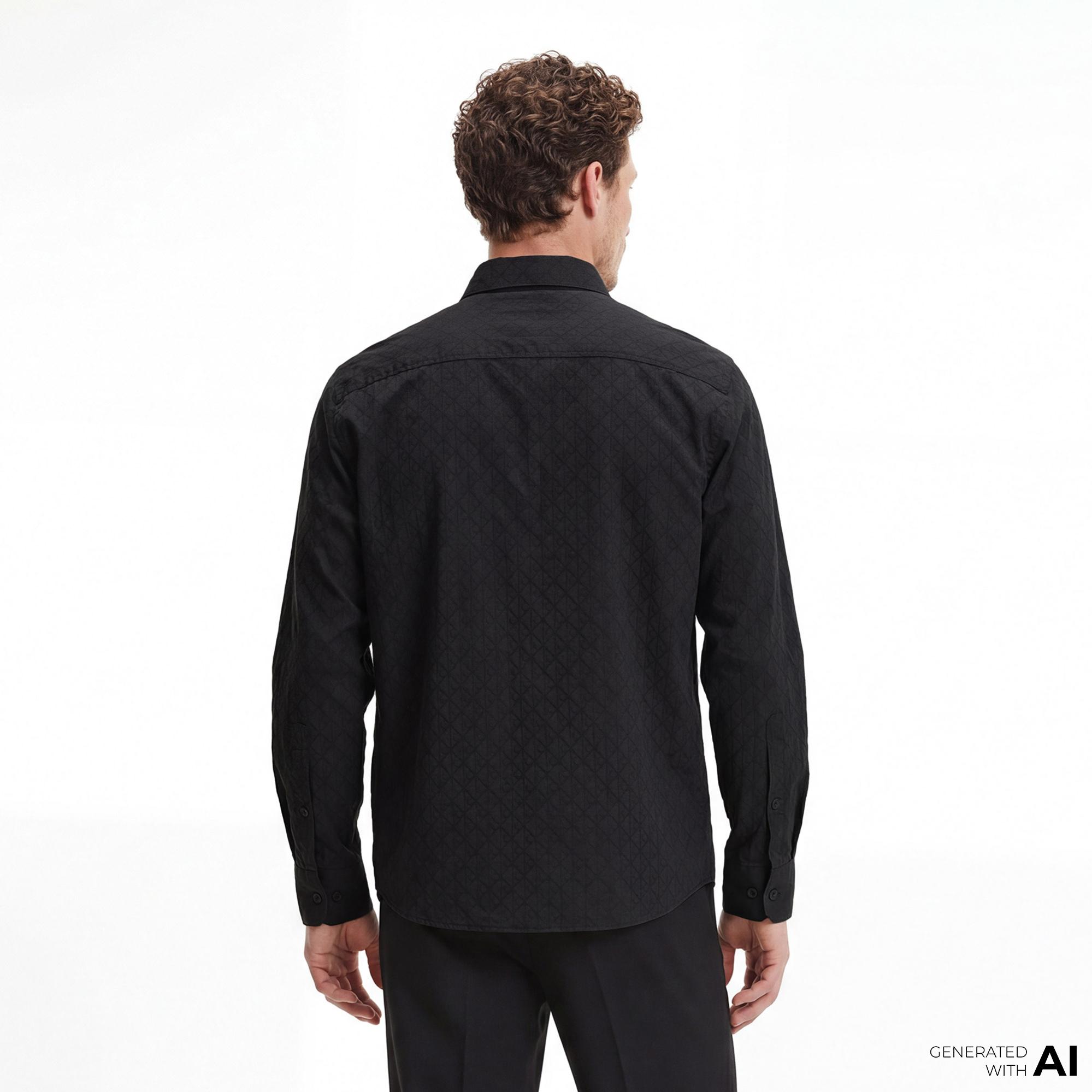 Calvin Klein Jacquard Easy Erkek Siyah Gömlek