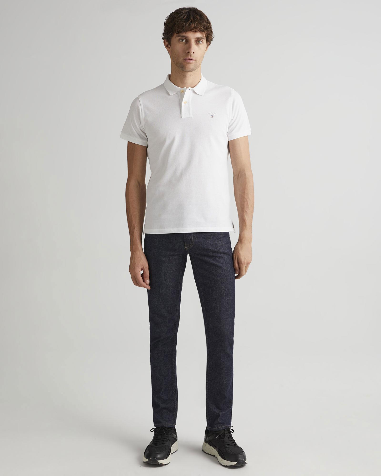 GANT Erkek Beyaz Regular Fit Polo