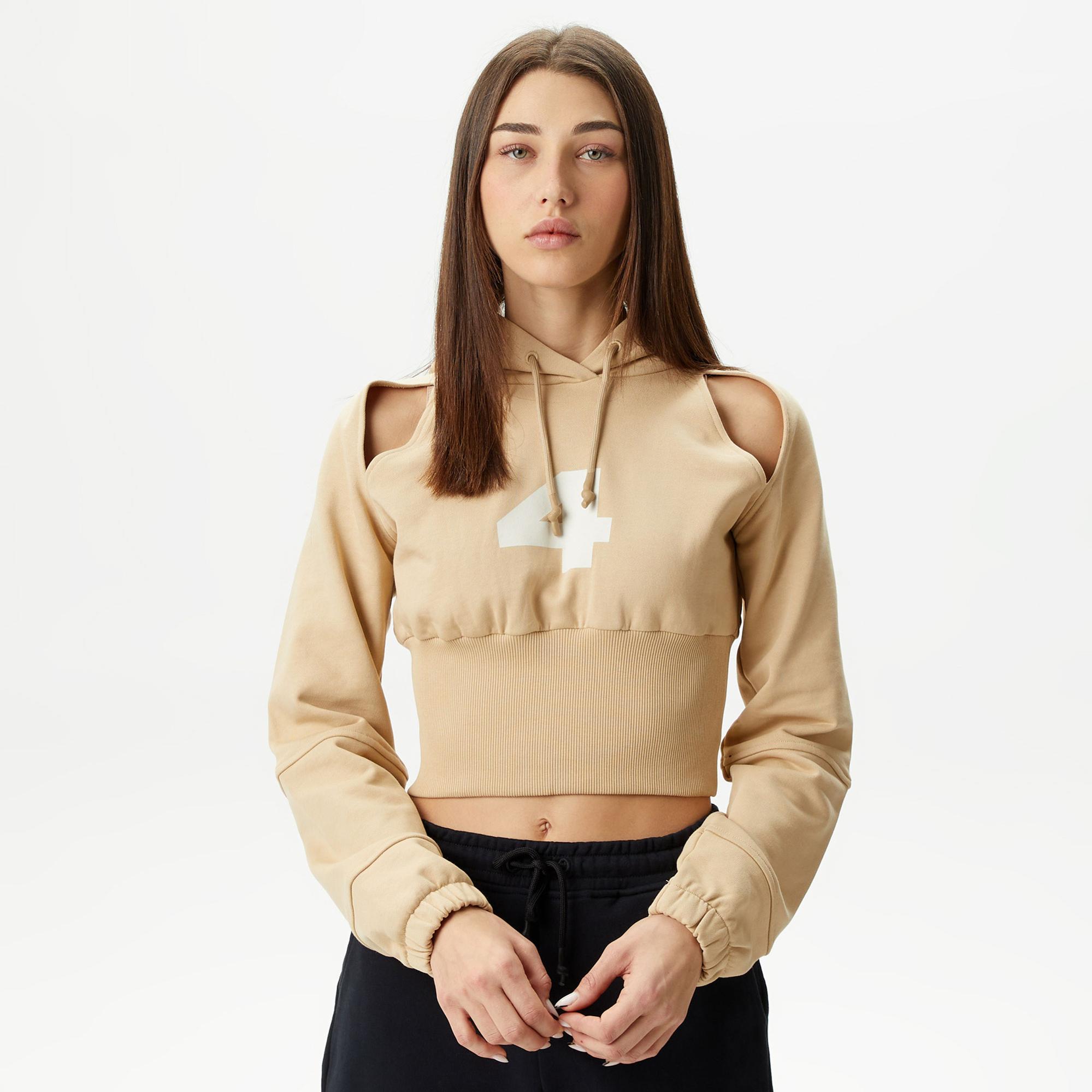 UNITED4 Kadın Krem Sweatshirt