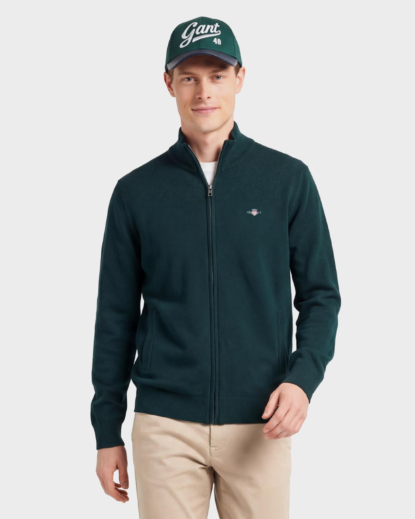 GANT Erkek Yeşil Regular Fit Yün Hırka