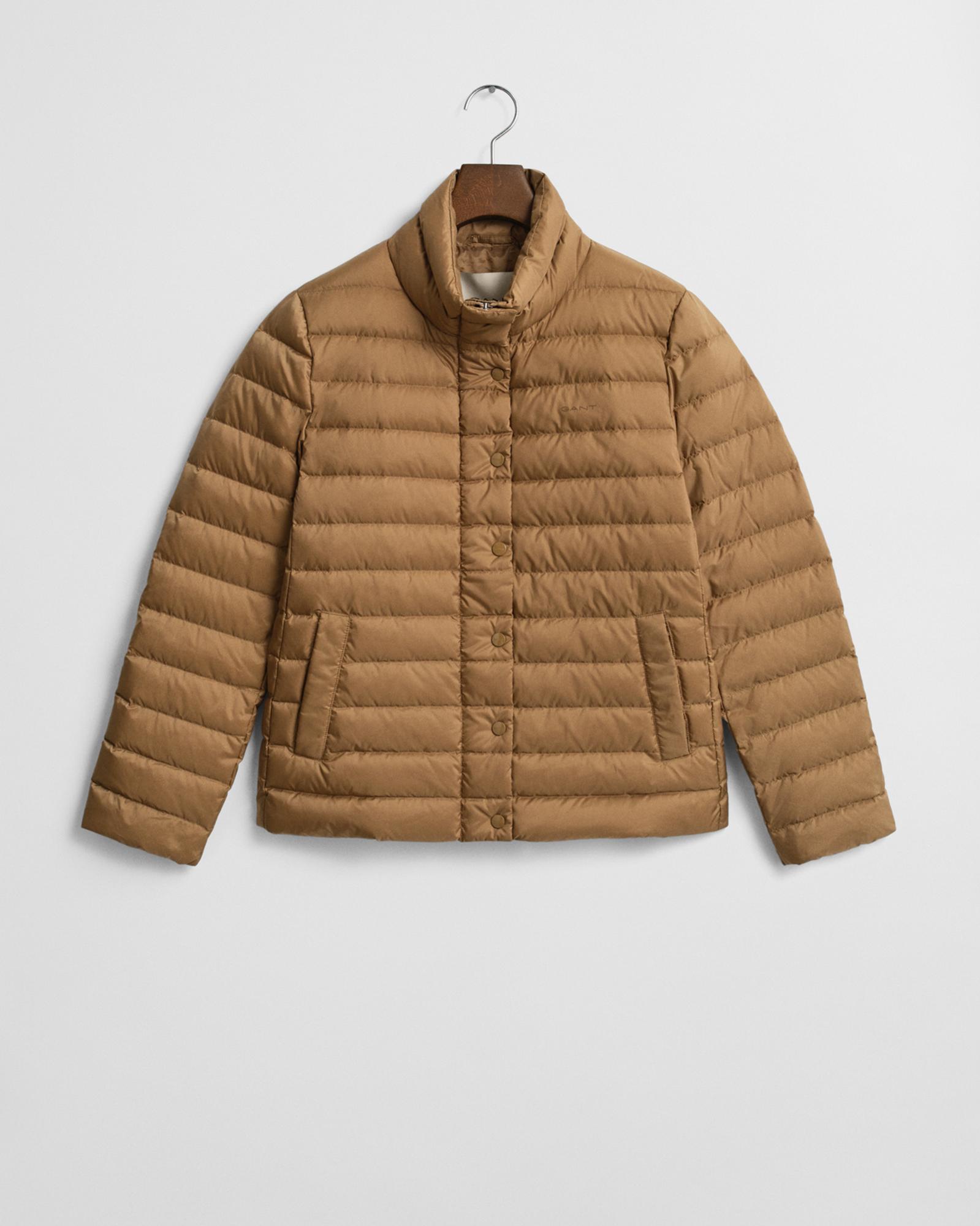 GANT Kadın Kahverengi Regular Fit Dik Yaka Kaz Tüyü Mont