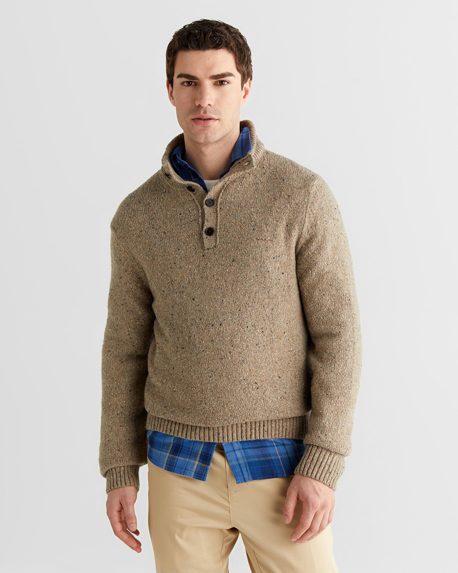 GANT Erkek Bej Regular Fit Düğmeli Triko