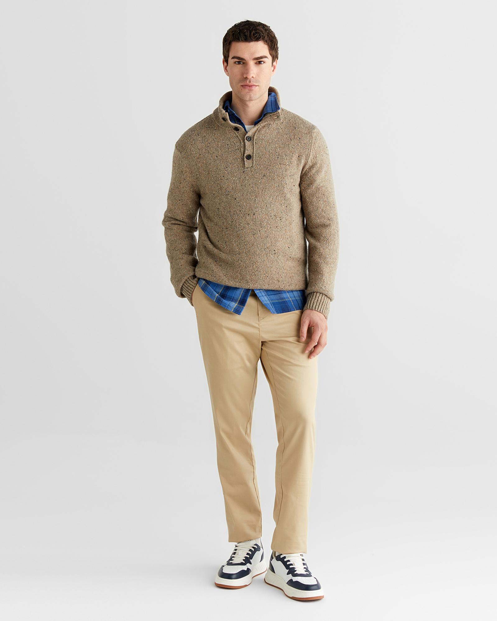 GANT Erkek Bej Regular Fit Düğmeli Triko