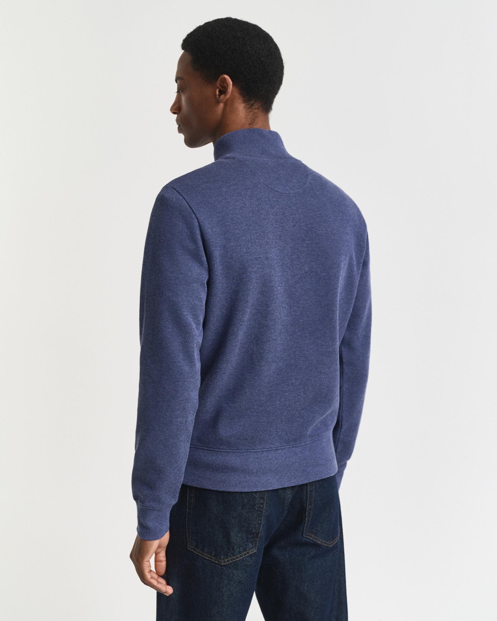 GANT Erkek Mavi Regular Fit Yarım Fermuarlı Sweatshirt