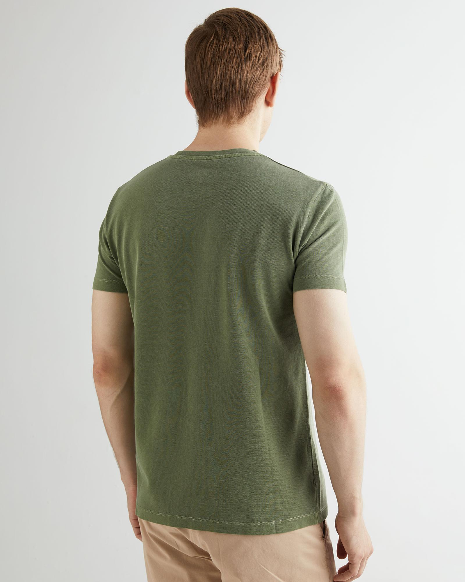 GANT Erkek Yeşil Slim Fit Bisiklet Yaka T-shirt