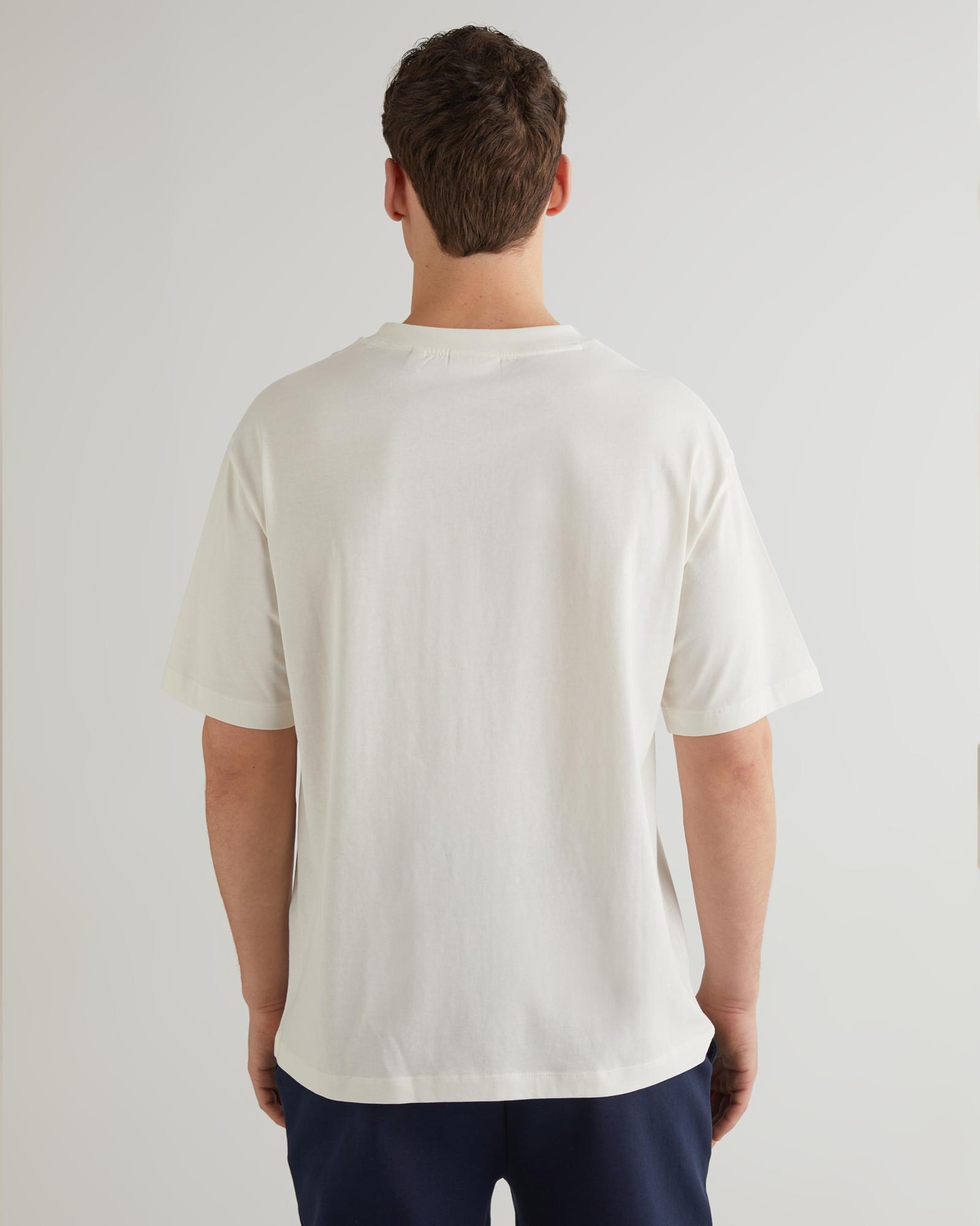GANT Erkek Krem Relaxed Fit Bisiklet Yaka Logolu T-shirt