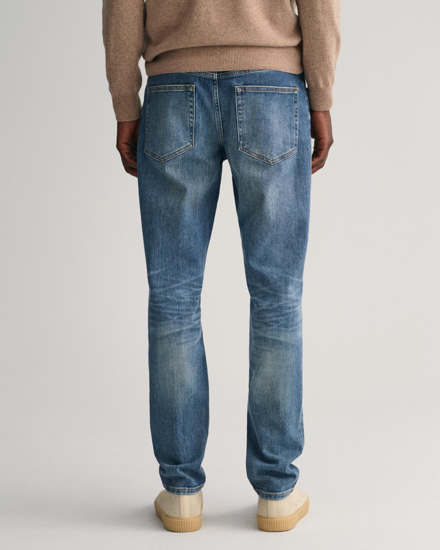GANT Erkek Mavi Slim Fit Jean Pantolon