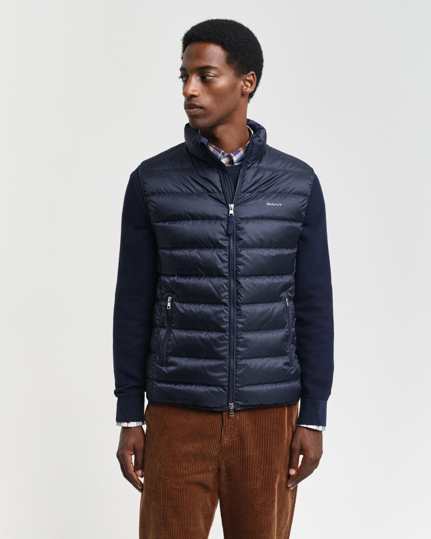 GANT Erkek Lacivert Dik Yaka Kapitone Yelek