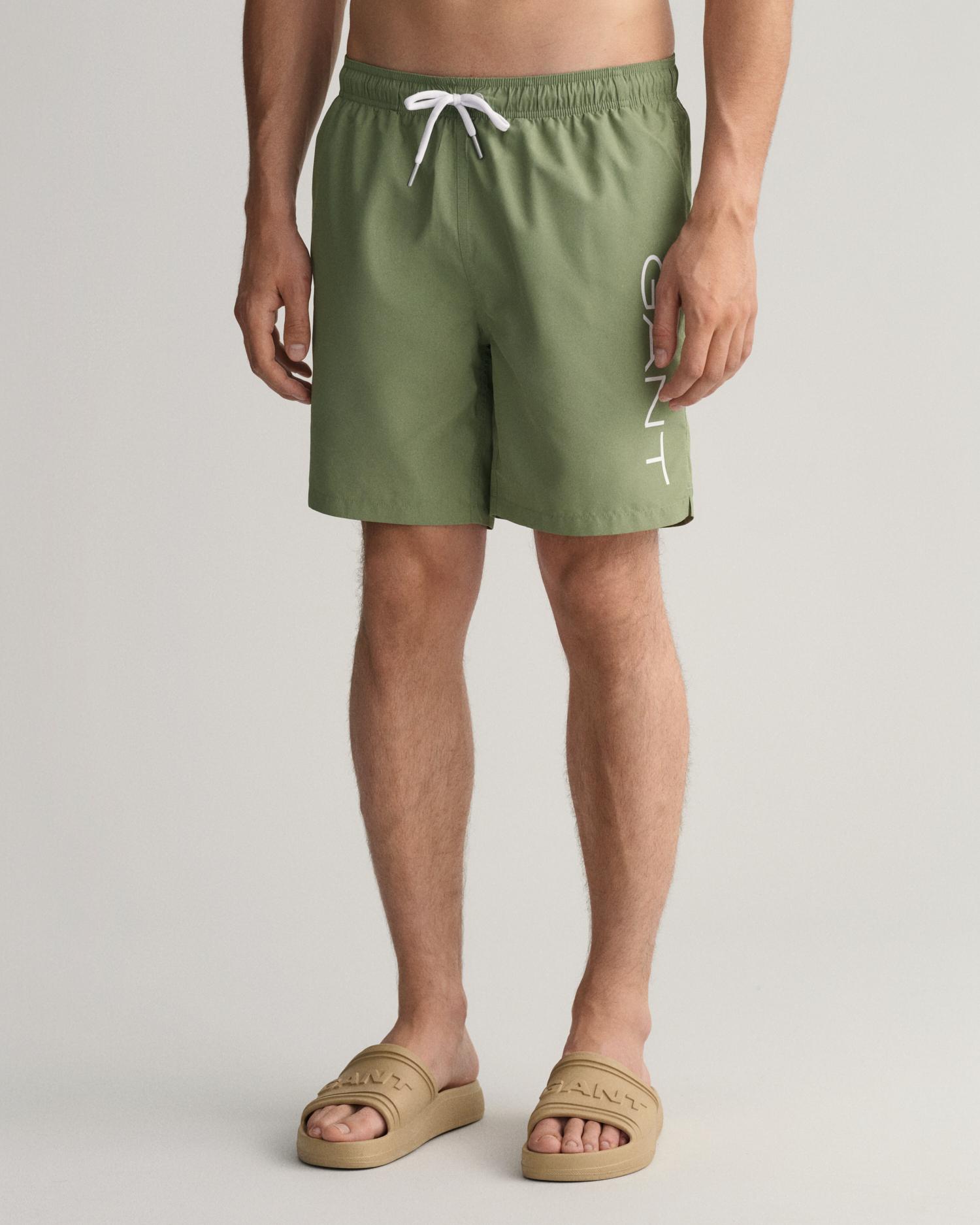 GANT Erkek Yeşil Logolu Mayo Şort