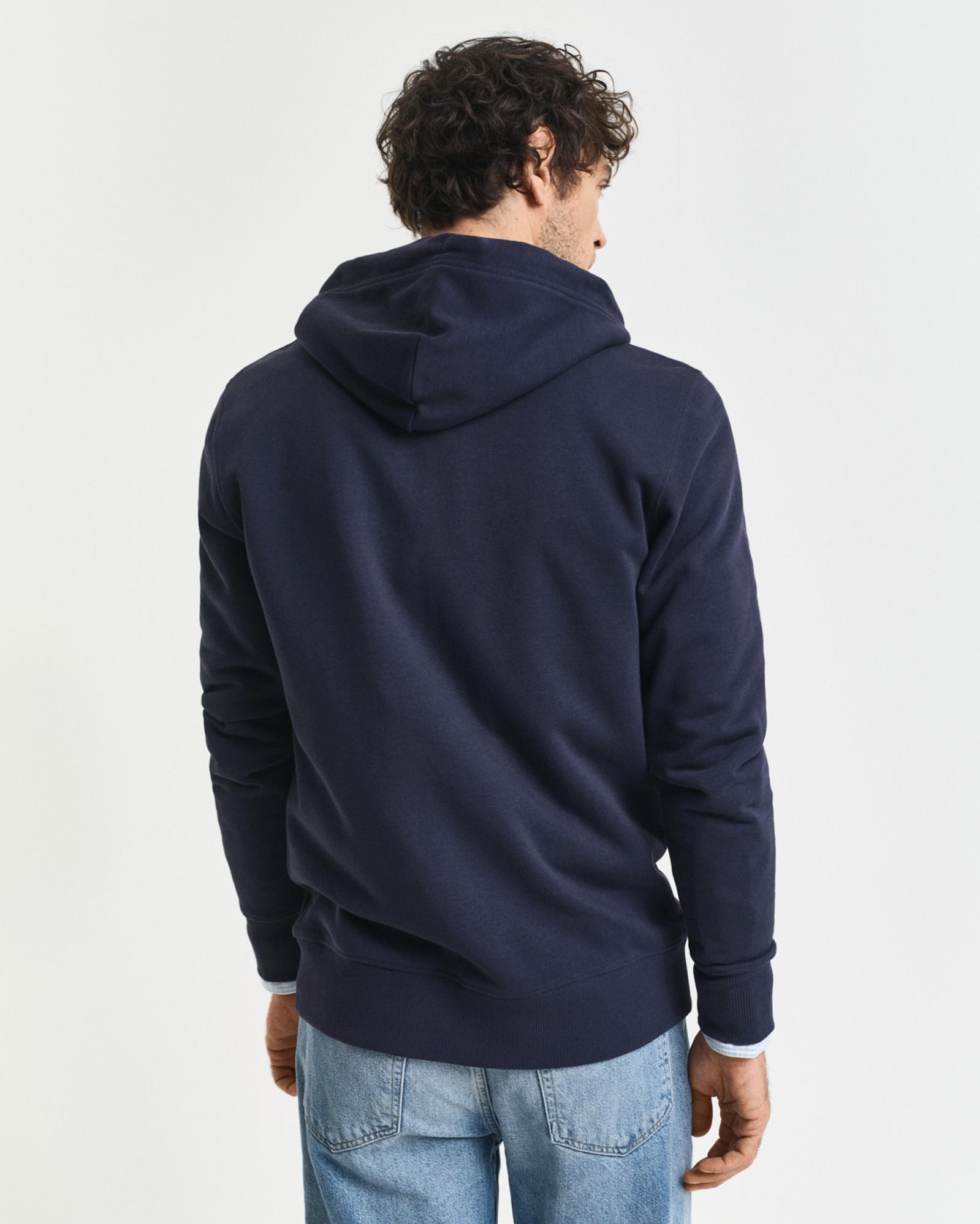 GANT Erkek Lacivert Regular Fit Fermuarlı Sweatshirt