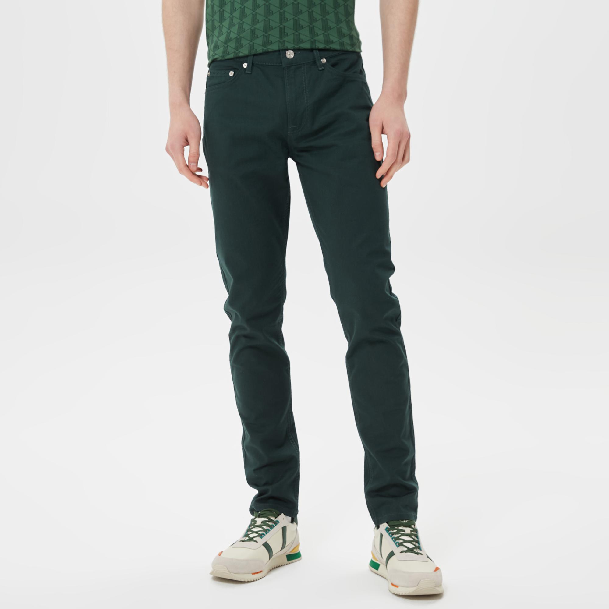 Erkek Slim Fit Yeşil Pantolon