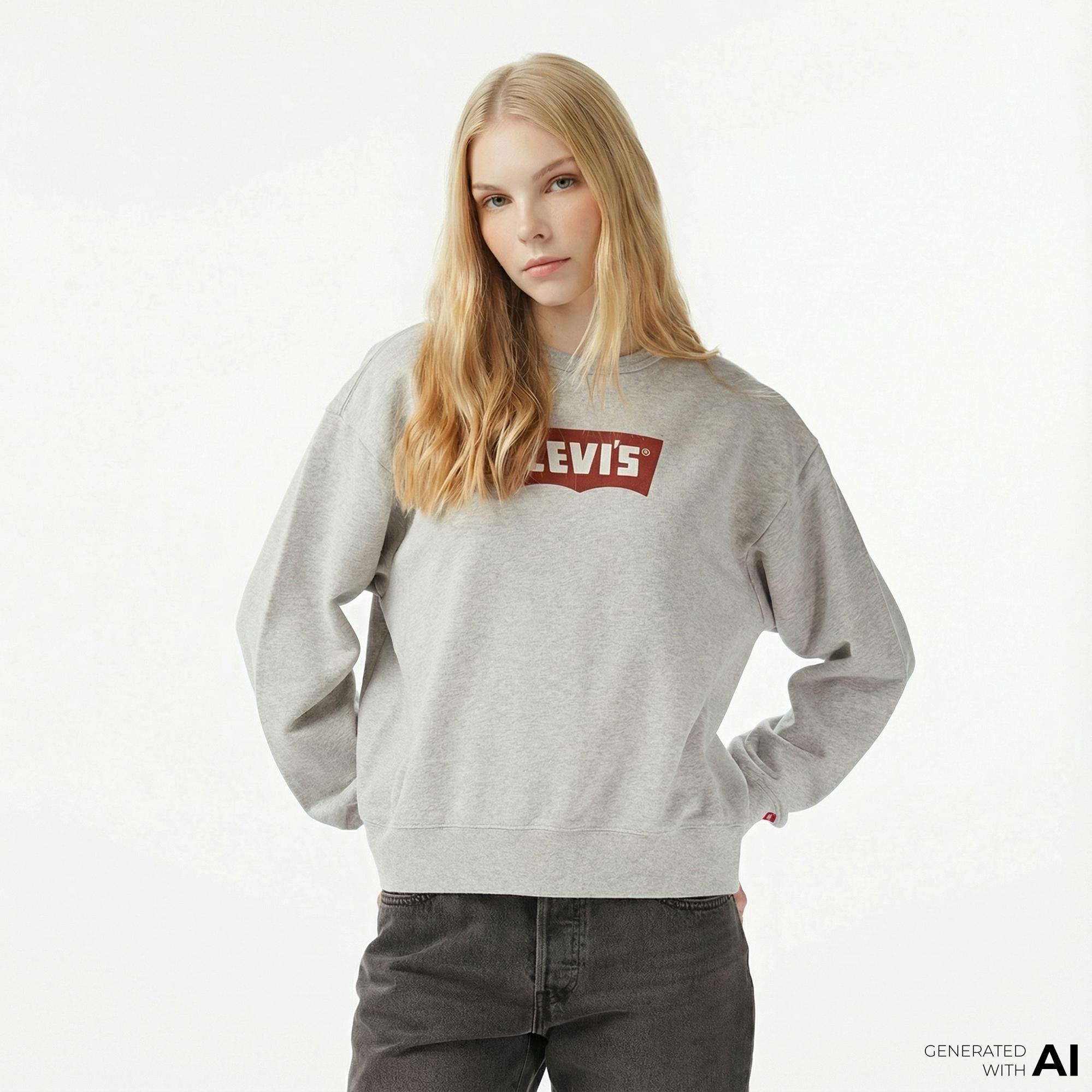 Levi'S Iconic Heritage Kadın Gri Sweatshirt