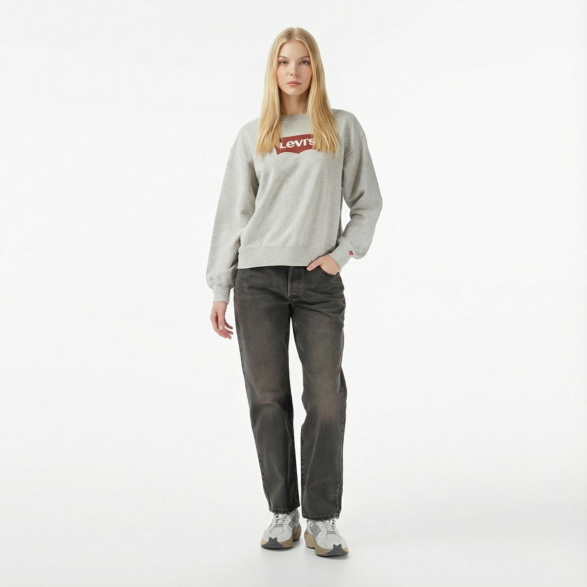 Levi'S Iconic Heritage Kadın Gri Sweatshirt