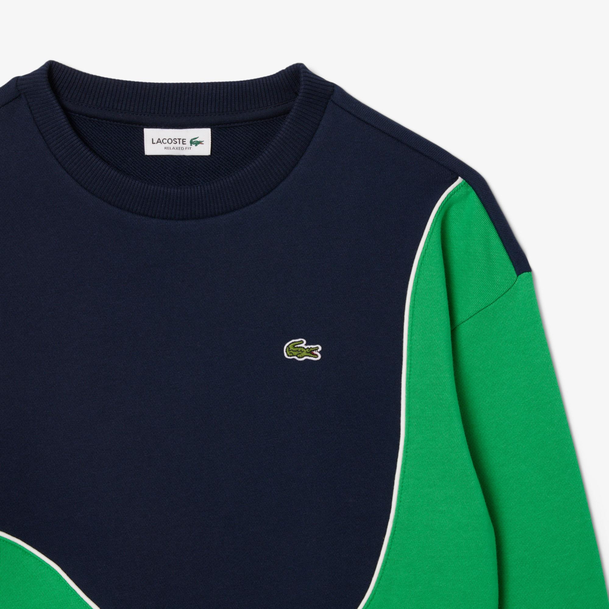 Lacoste Çocuk Bisiklet Yaka Renk Bloklu Lacivert Sweatshirt